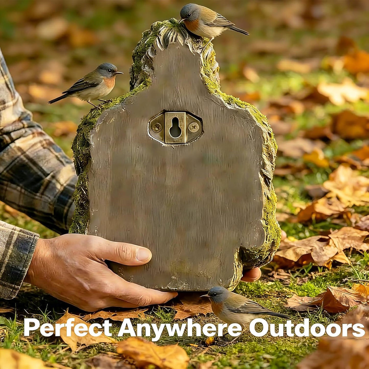 Outdoor Tree Face Bird Feeder Sculpture, Waterproof Tree-Mounted Resin