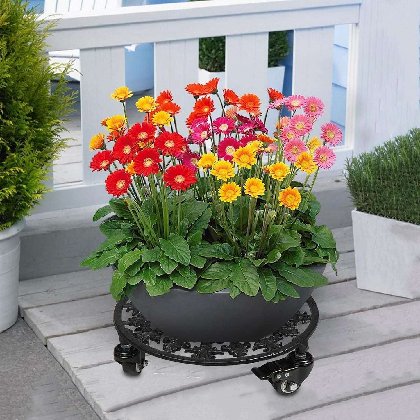 Rolling Plant Stand with Wheels, 2 Pack Heavy Duty Metal Plant Caddy 1
