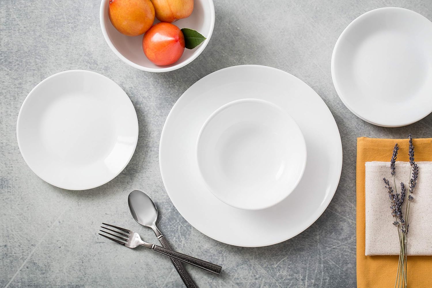Corelle Vitrelle 18-Piece Service for 6 Dinnerware Set Triple Layer Gl