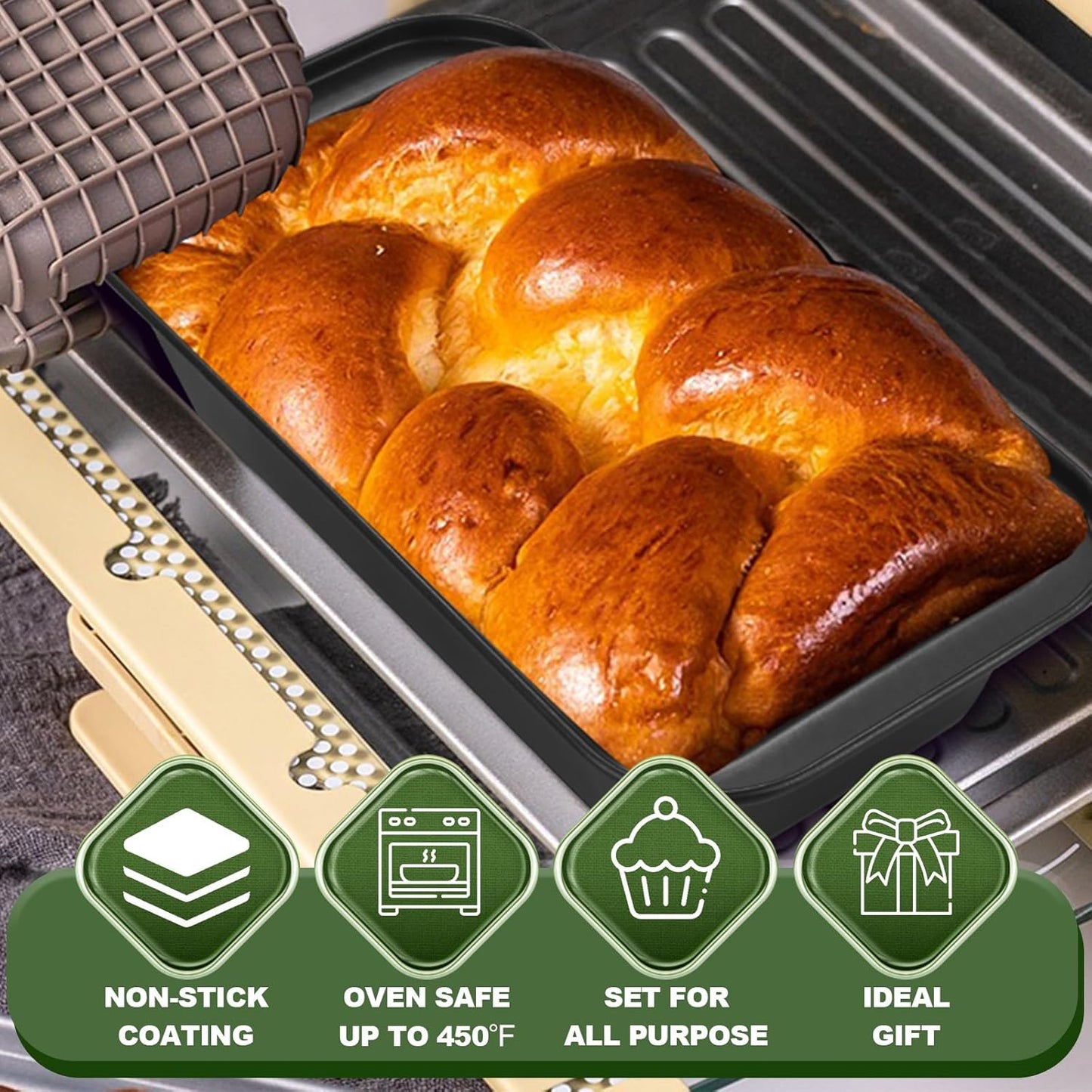 EWFEN Bakeware Sets, Baking Pans Set, Nonstick Oven Pan for Kitchen wi