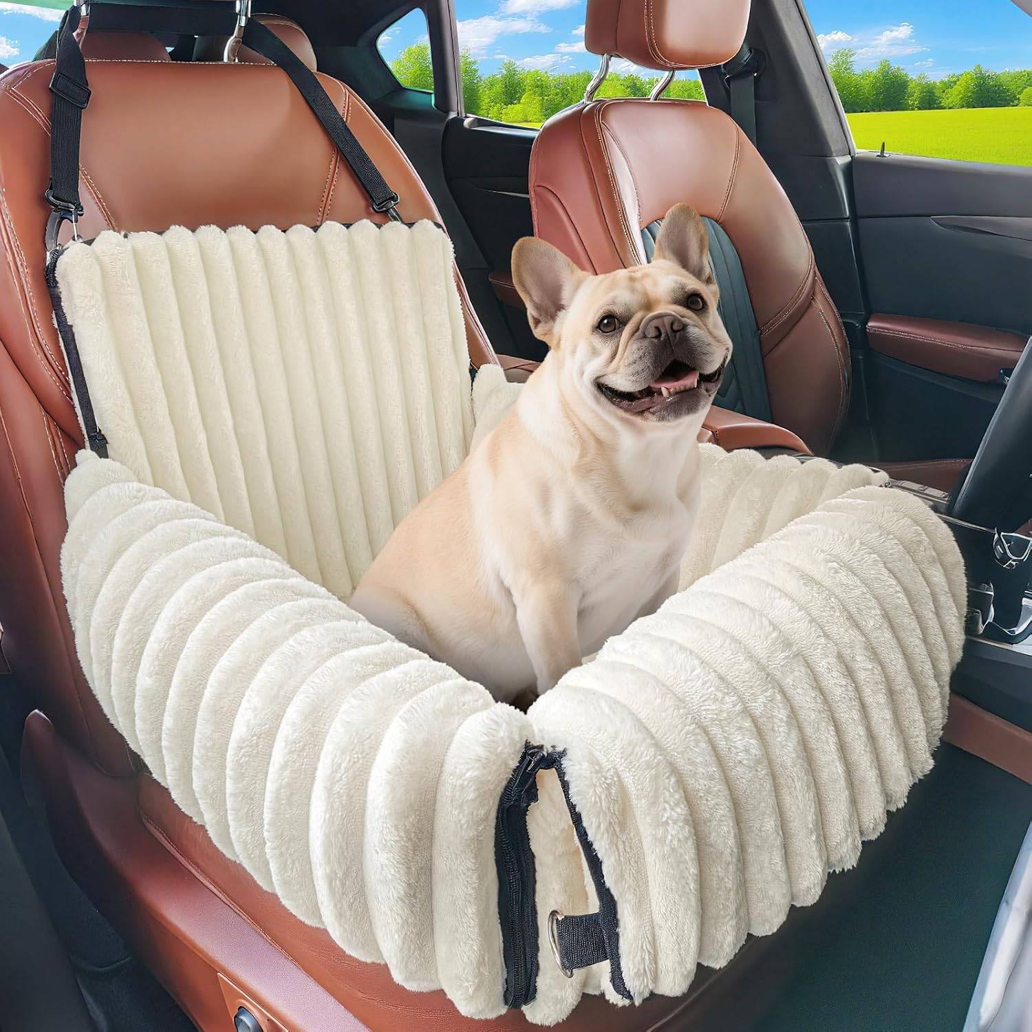 MIXJOY 6-in-1 Dog Car Seat for Small/Medium Dogs up to 25 lbs, Multi-F