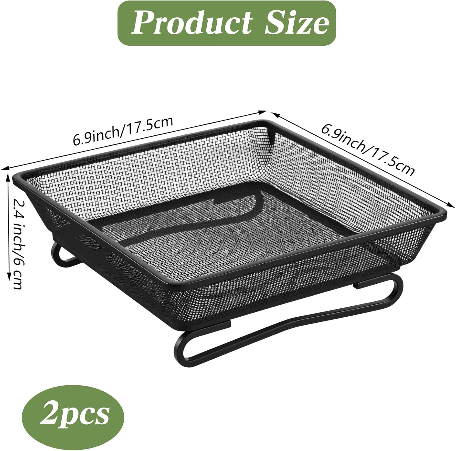 2 PCS Metal Ground Bird Feeder Tray, Platform Feeders with Drainage Ho