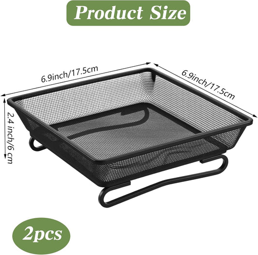 2 PCS Metal Ground Bird Feeder Tray, Platform Feeders with Drainage Ho