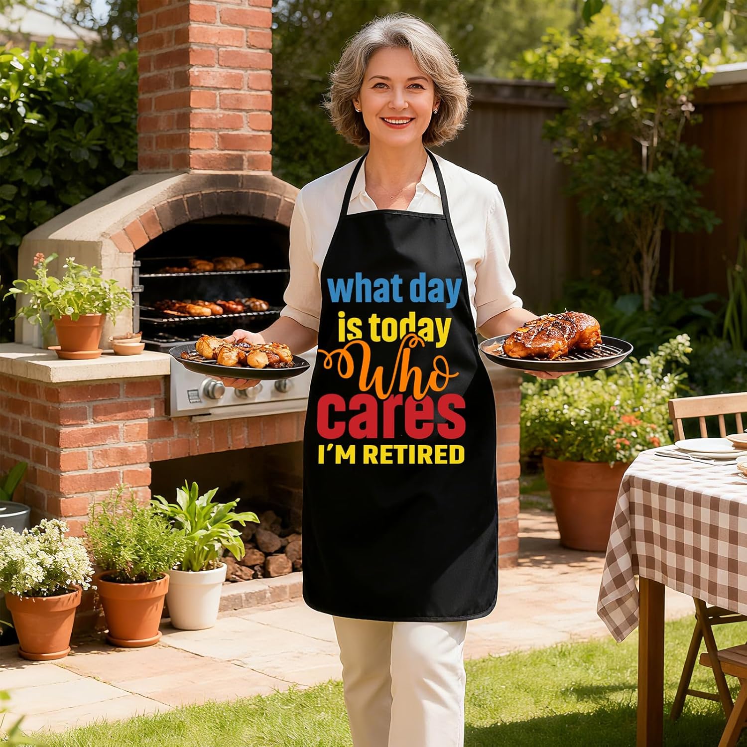 Retired Aprons for Women Men, Retirement Gifts for Grandpa Grandma Dad