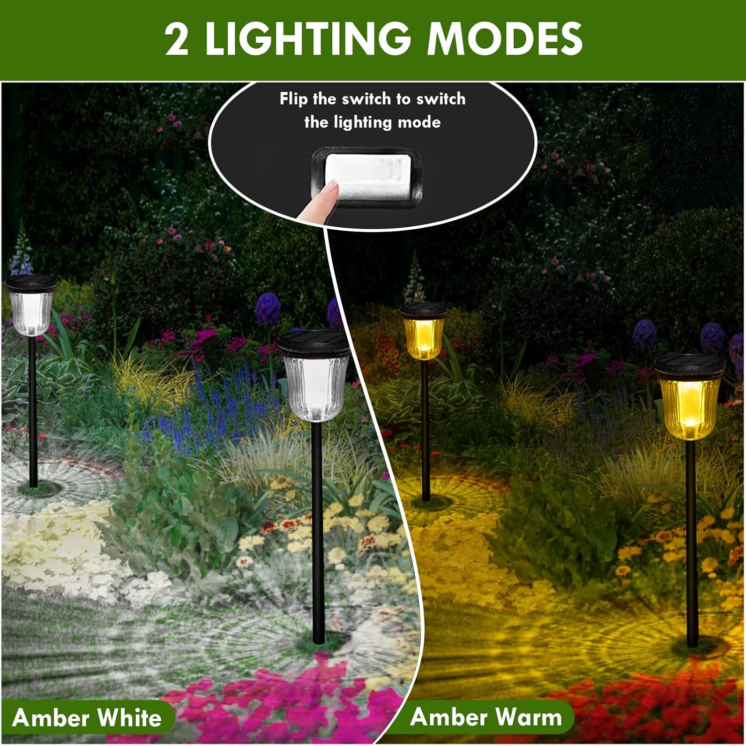 Solar Lights Outside Waterproof, 6 Pack 200 Lumens Super Bright Solar 