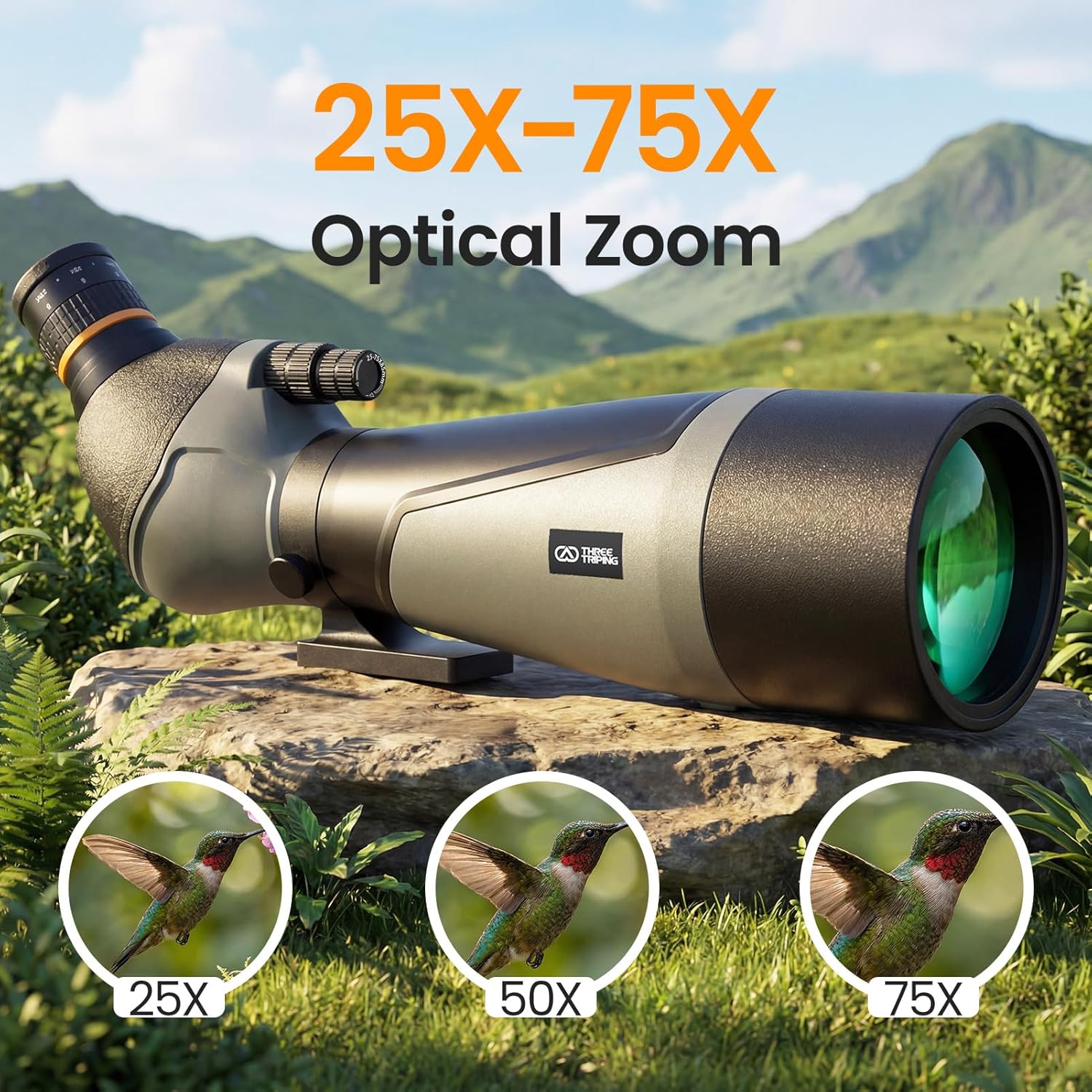 25-75x85 Spotting Scope - Spotter Scope with Tripod, Phone Adapter & C