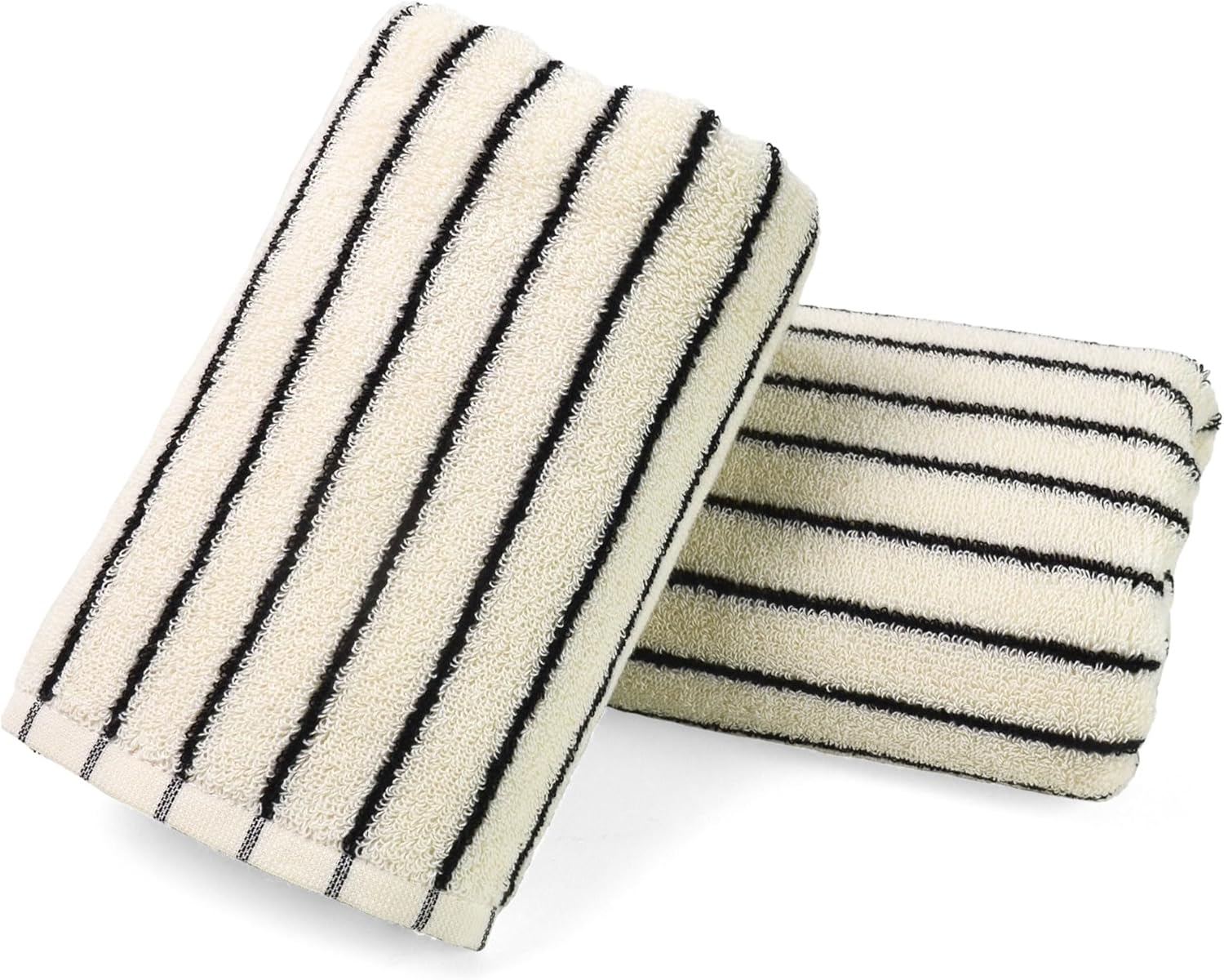 Jacquotha Black and White Striped Hand Towels for Bathroom, Vintage Ki