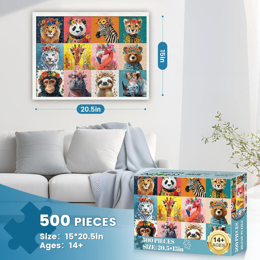 500 Piece Puzzles for Adults,Beautiful Wild Animals Jigsaw Puzzle for 