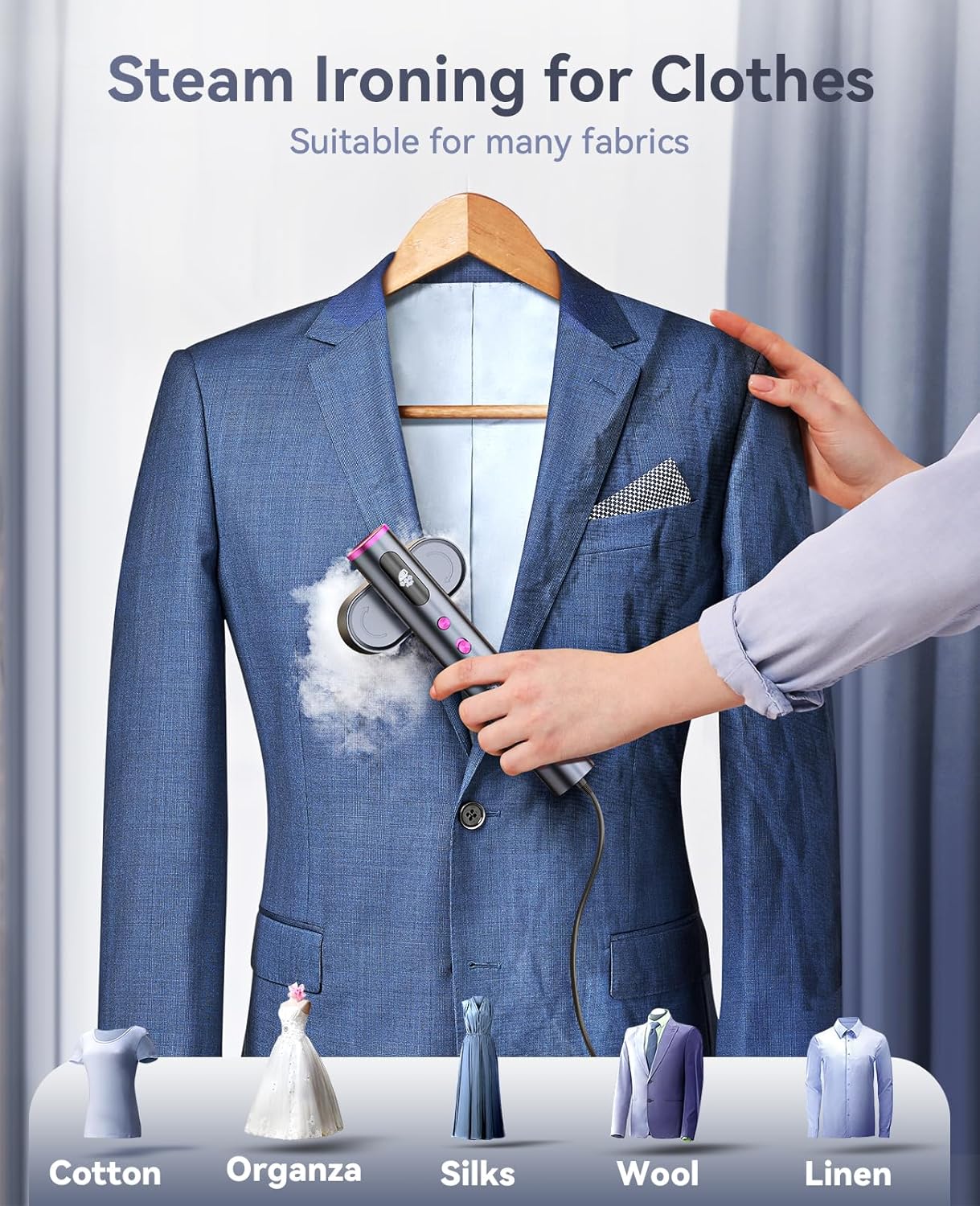 Jack ＆ Rose Travel Steamer for Clothes,100-220V Portable Iron,15s Heat