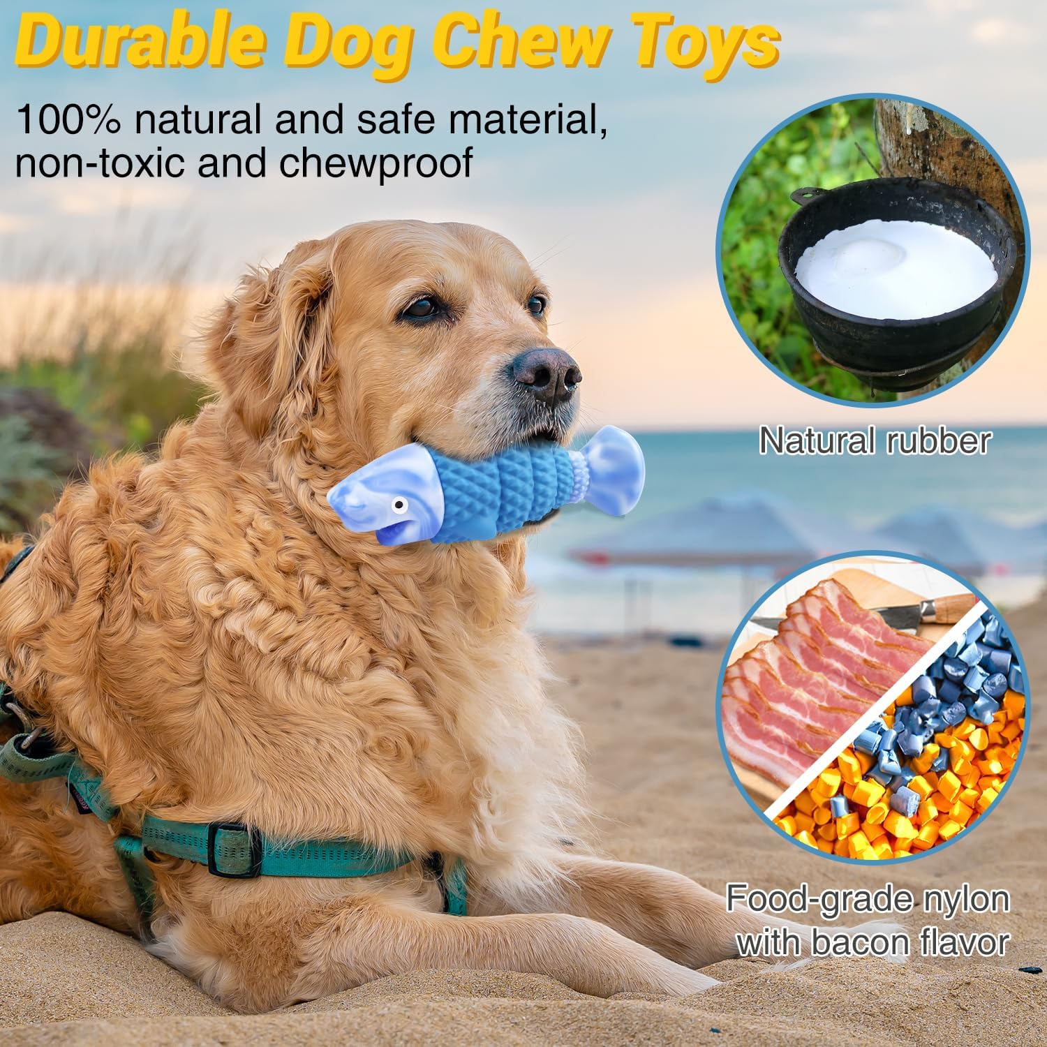 WinTour Tough Dog Toys for Aggressive Chewers, Indestructible Dog Chew