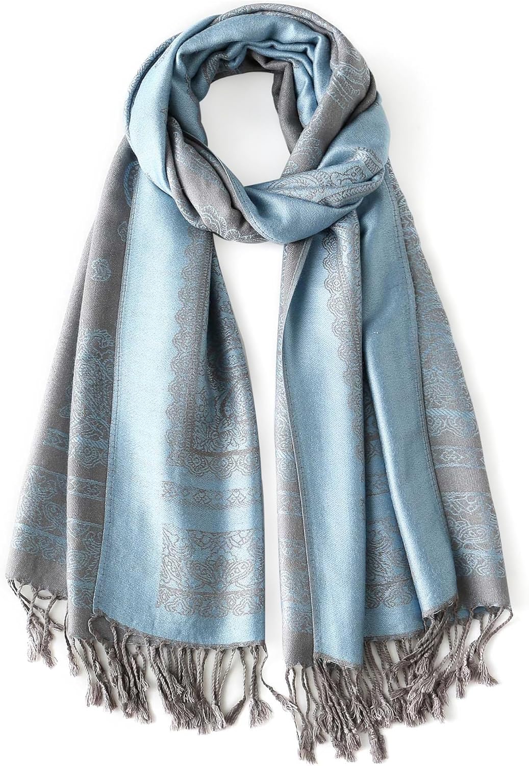 Ciormis Two Tone Silky Paisley Pashmina Shawl Scarf,Soft Women's Rave 