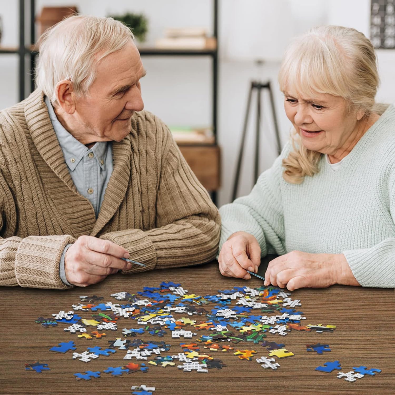 HUADADA Jigsaw Puzzles for Adults 1024 Pieces, Town in Autumn Interloc