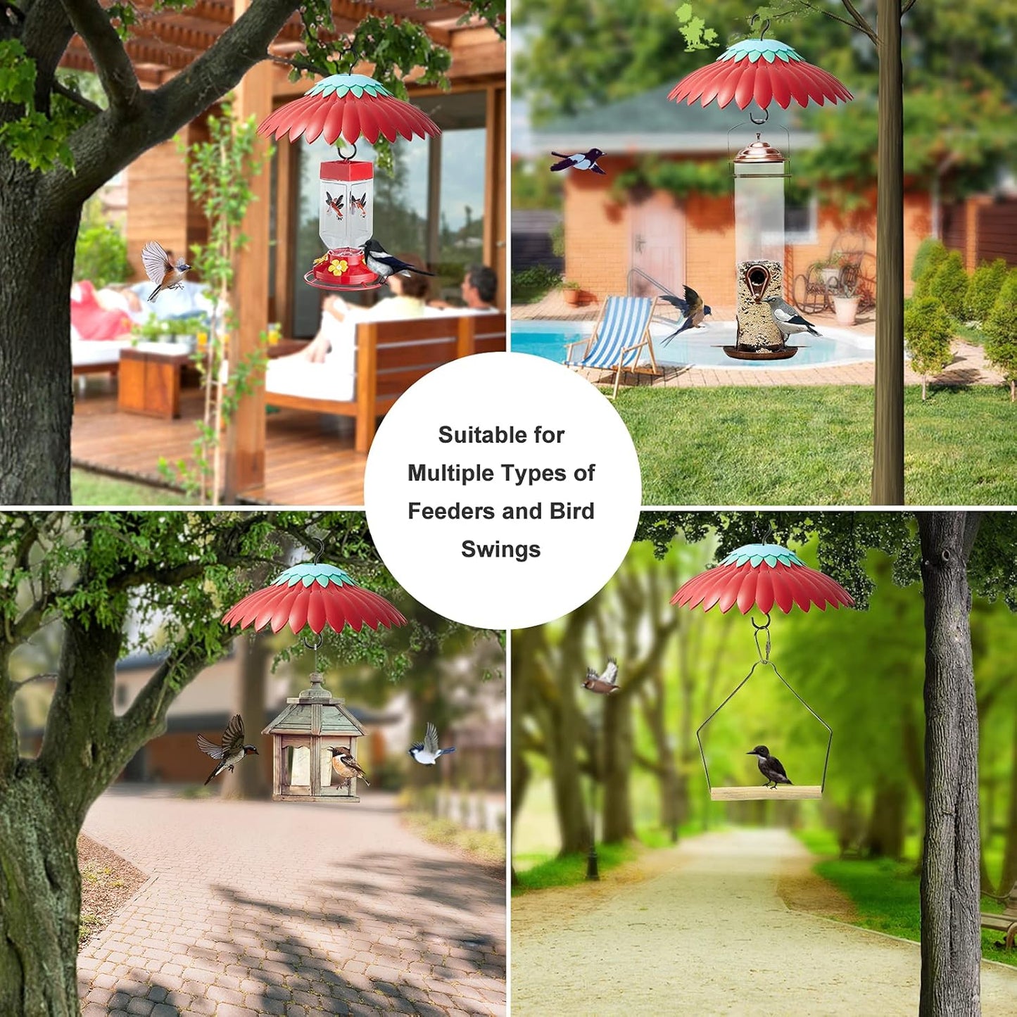 Squirrel Baffle for Hanging Bird Feeder Rain Cover for Outside Weather