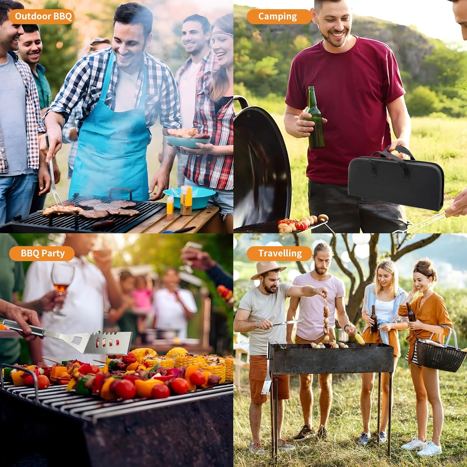 11Pcs Stainless Steel BBQ Grilling Accessories Set, Dad Gifts for Fath