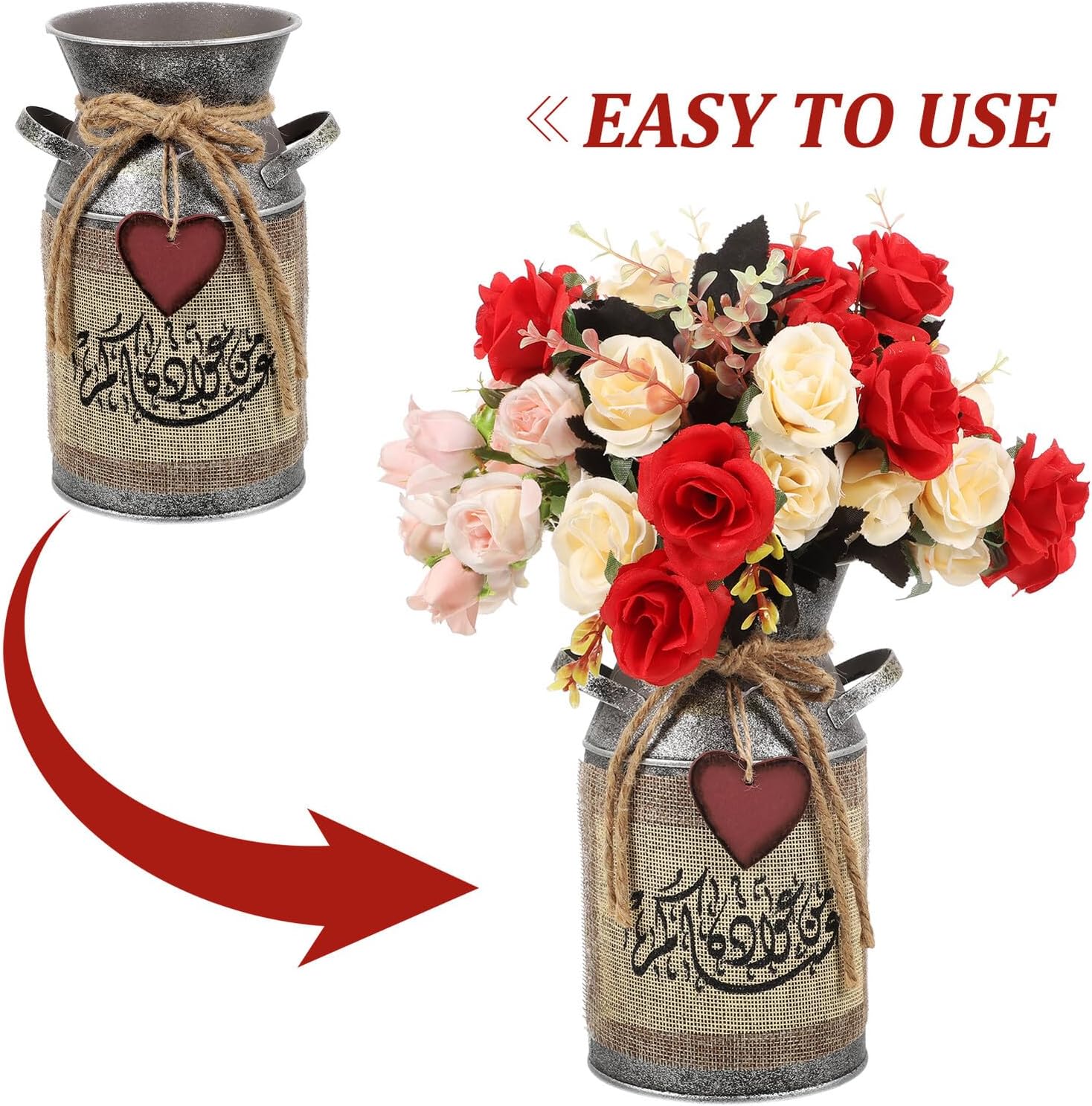 BESTOYARD Vintage Metal Flower Pot and Retro Iron Planter Silver with 
