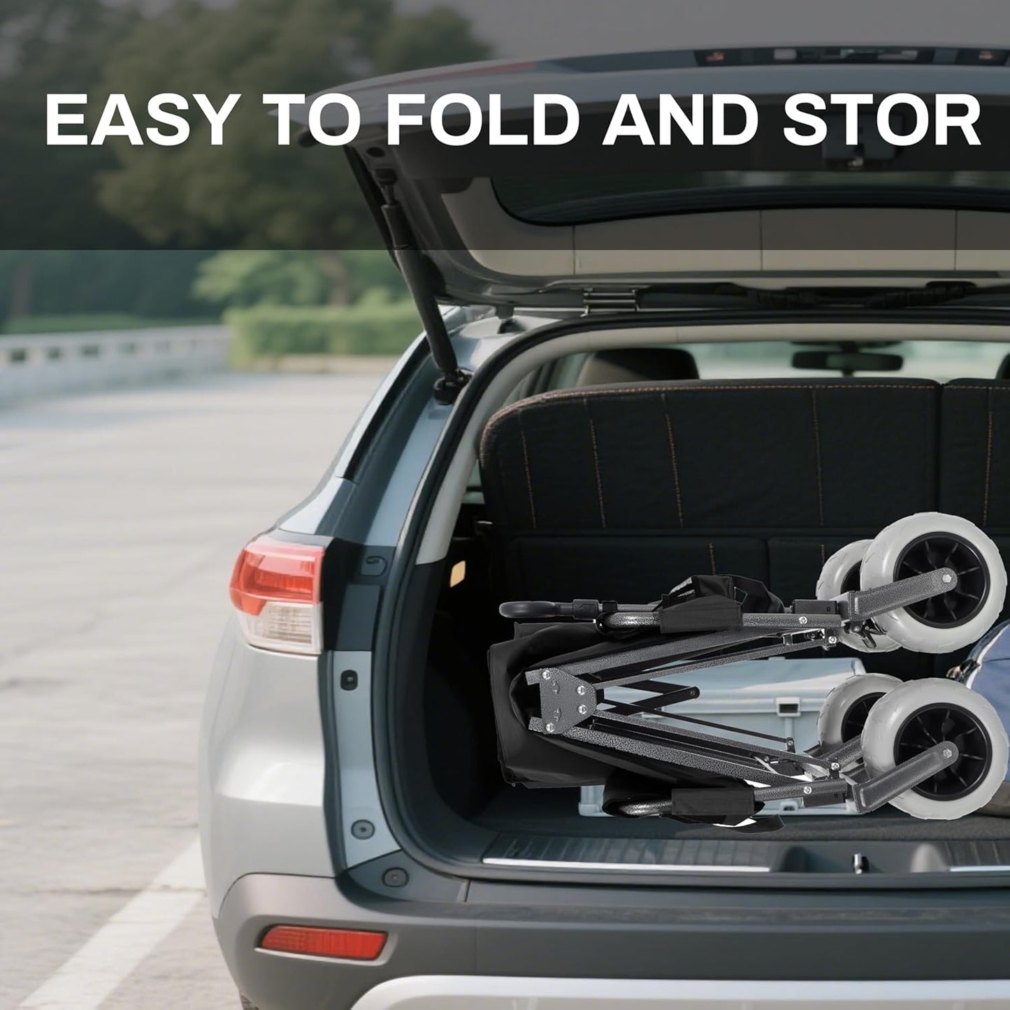 3-in-1 Heavy-Duty Folding Wagon with Bench Seat – 500lbs Capacity, All