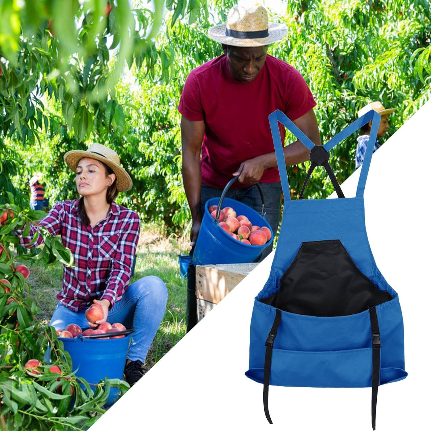 Farm Gardening Apron, Fruit Picking Utility Clothing, Large Pocket Cro