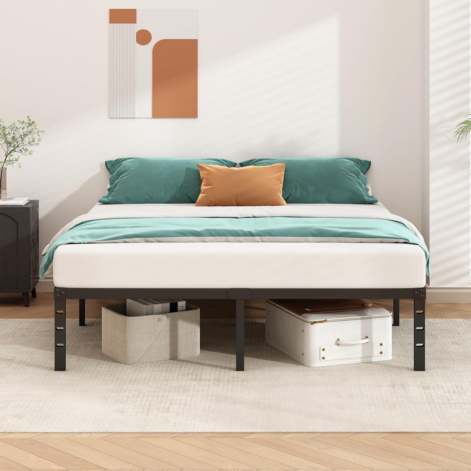 Metal Platform Bed Frame 14 Inch Tall,No Box Spring Needed,Twin Size B