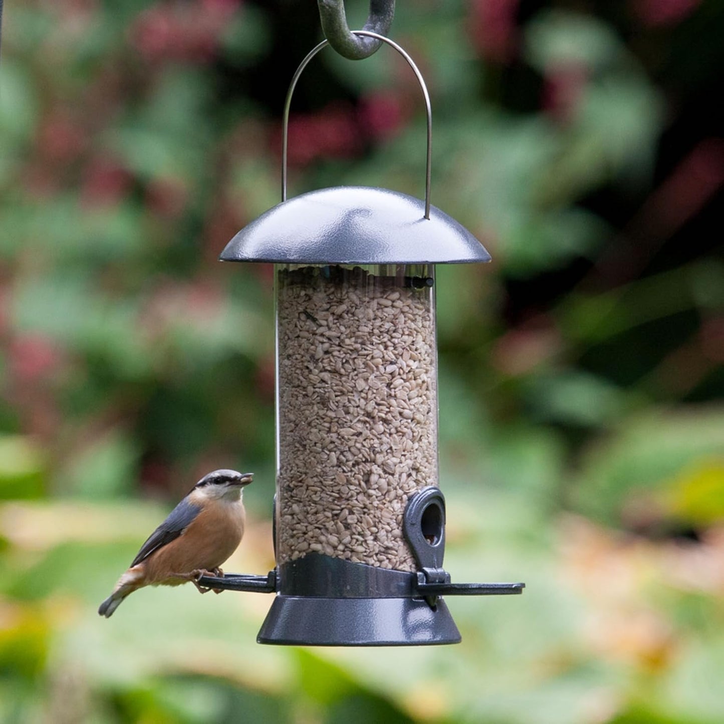 CJ Adventurer Metal Seed Feeder Gunmetal 2 Port Small 26cm
