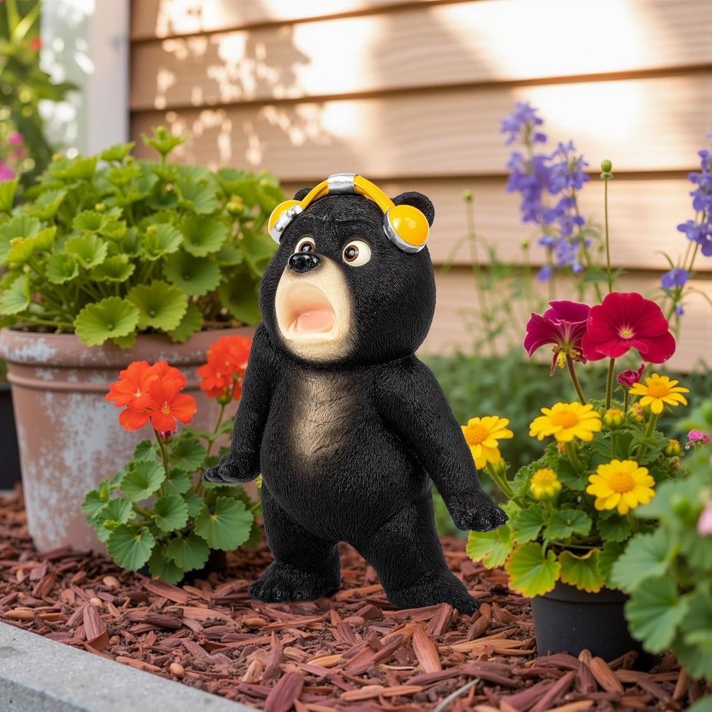 Funny Office Desk Decor Bear Statue 8", Funny Desk Decor, Home Office Decor Bear Sculptures for Funny Gifts, Bear Statue for Yard Patio Lawn Backyard and Windowsill, Funny Gifts for Women Men