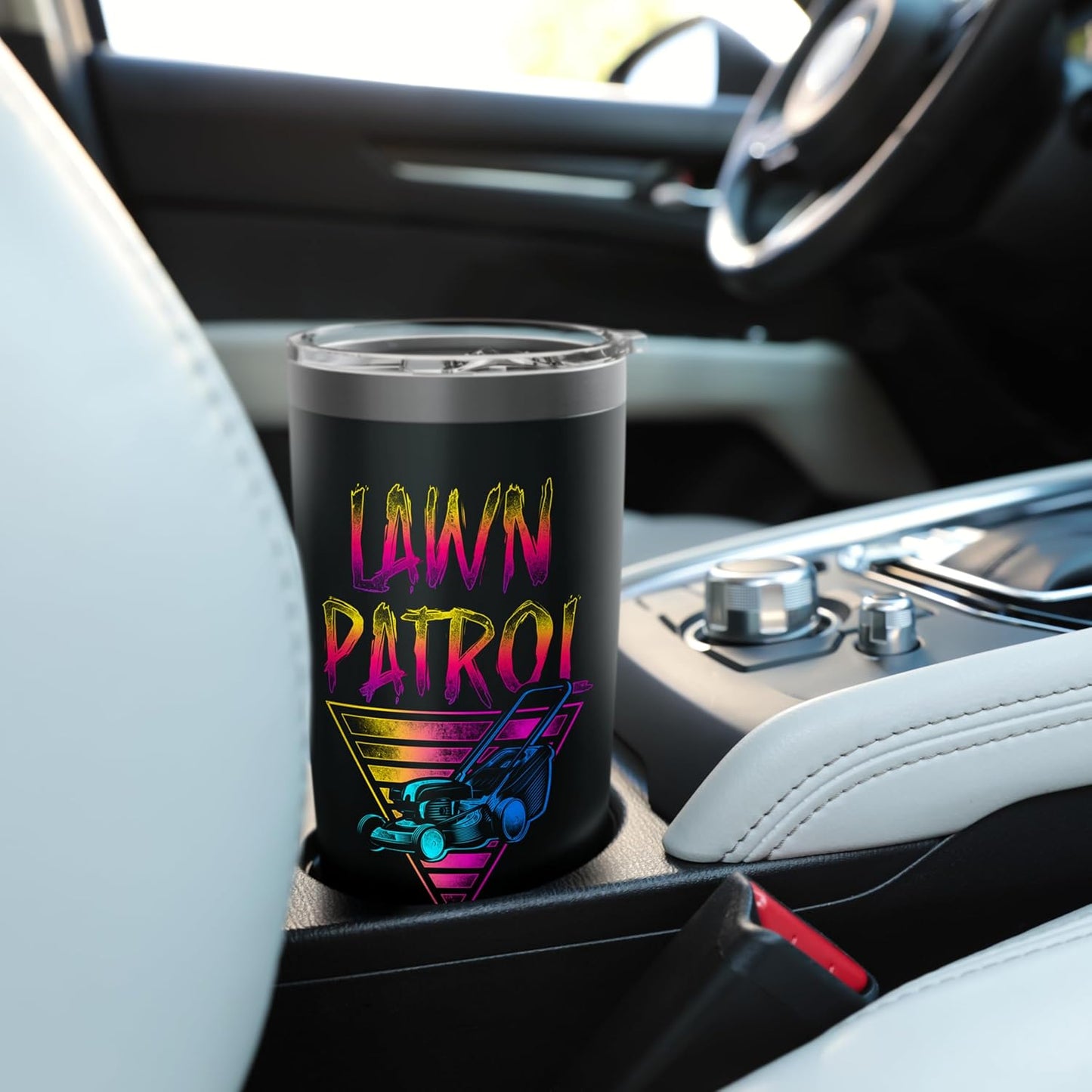 Lawn Mower Mowing Dad Father Landscaper Retro 80S 90S Lawn Stainless Steel Insulated Tumbler