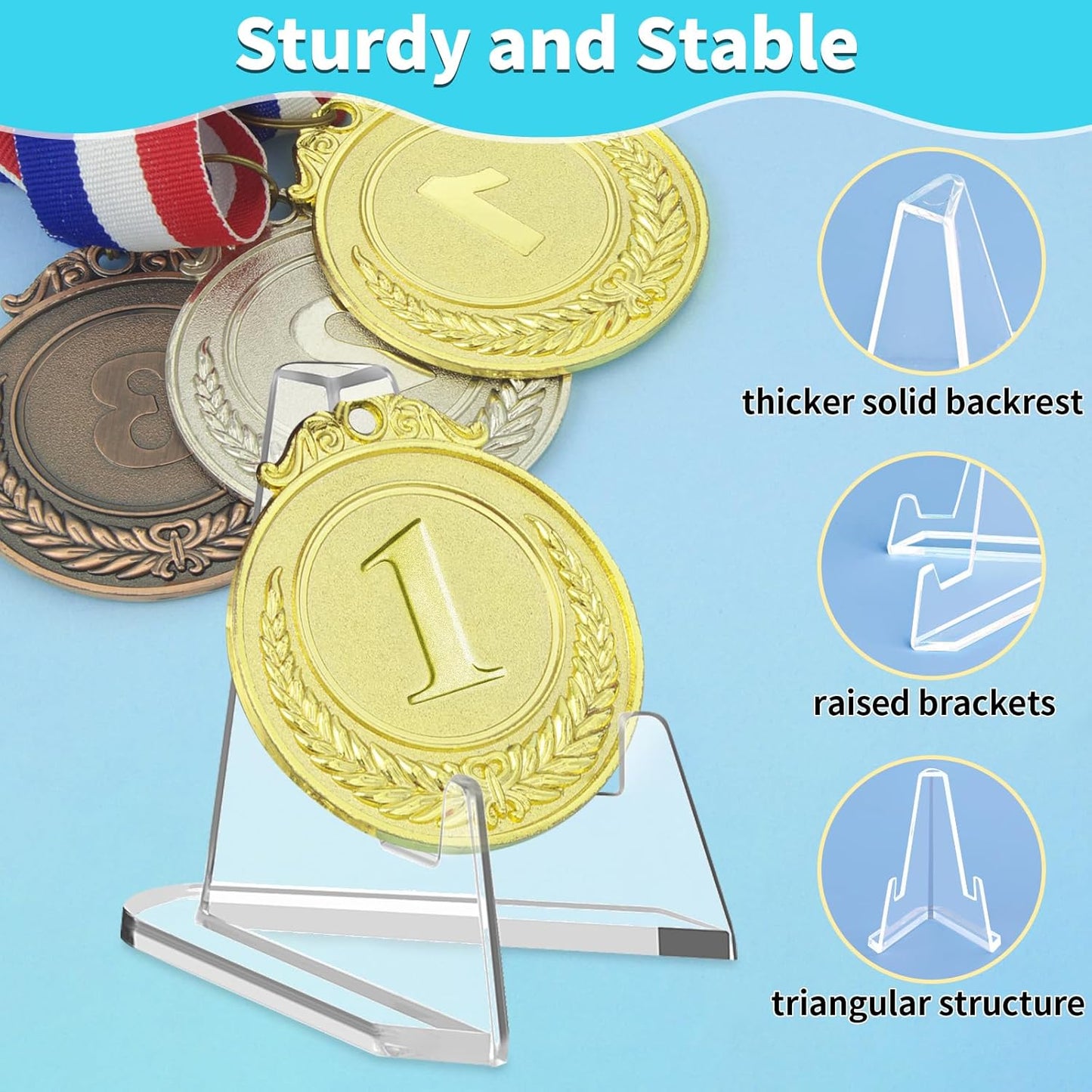 Card Display Stand, 20 Pack Small Easel Stand, Acrylic Picture Holder Stands, for Challenge Coin Graded Card Sports Card Trading Card PSA Card Baseball Card (2.2 Inch Tall)