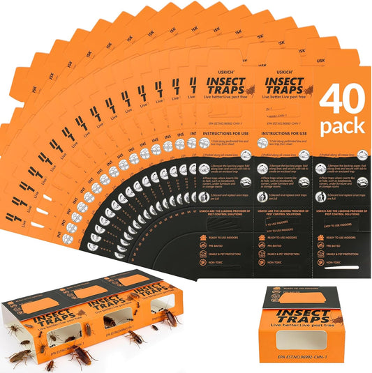 40 Pack Roach Traps, Cockroach Traps Indoor,Glue Roach Traps,Indoor Ro