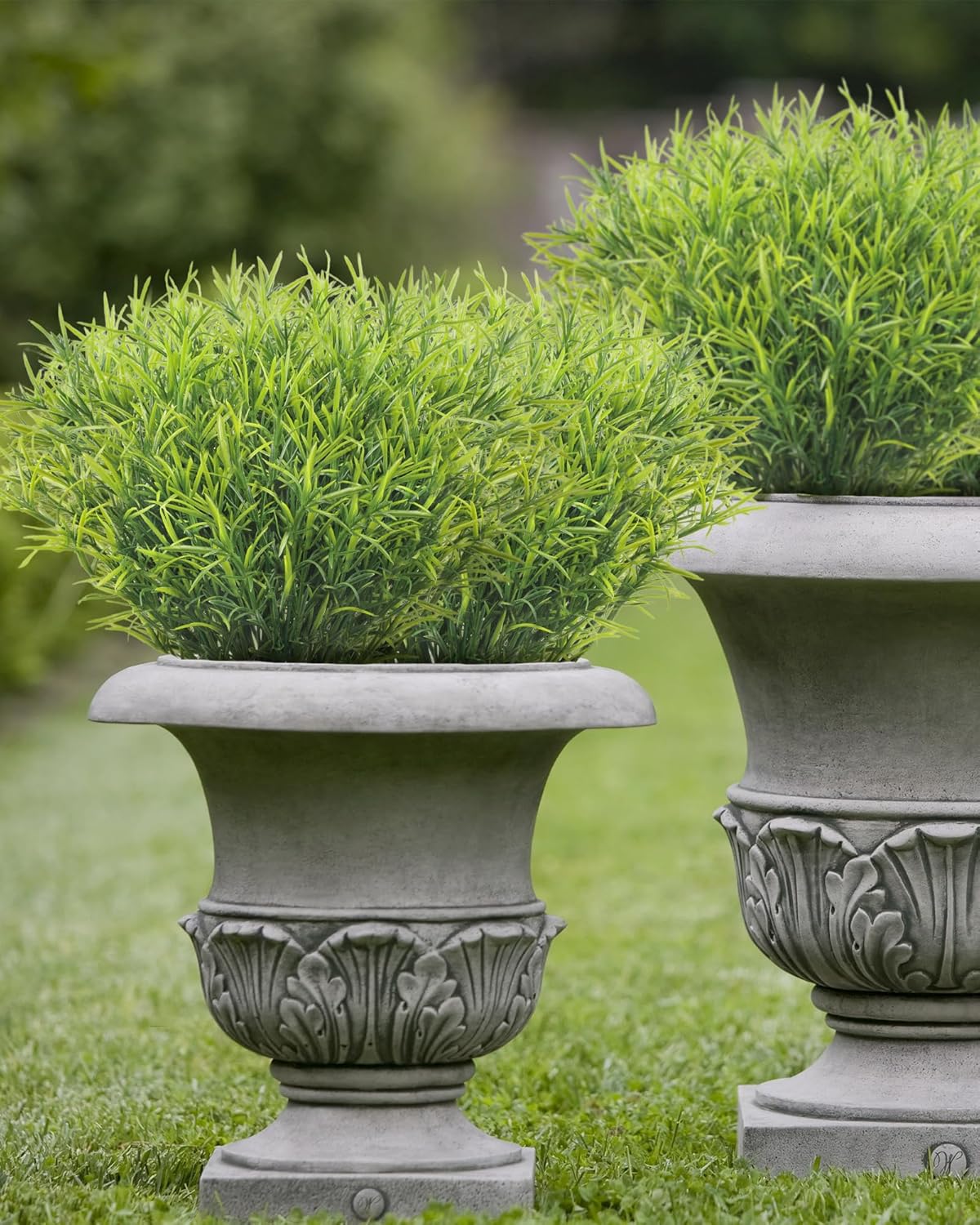 20 Bundles Artificial Rosemary Stems Boxwood Shrubs Grass UV Resistant, Artificial Greenery Stems Fake Plants Faux Plastic Greenery for Indoor Outdoor Wedding Pot Porch Fence Hanging Planter