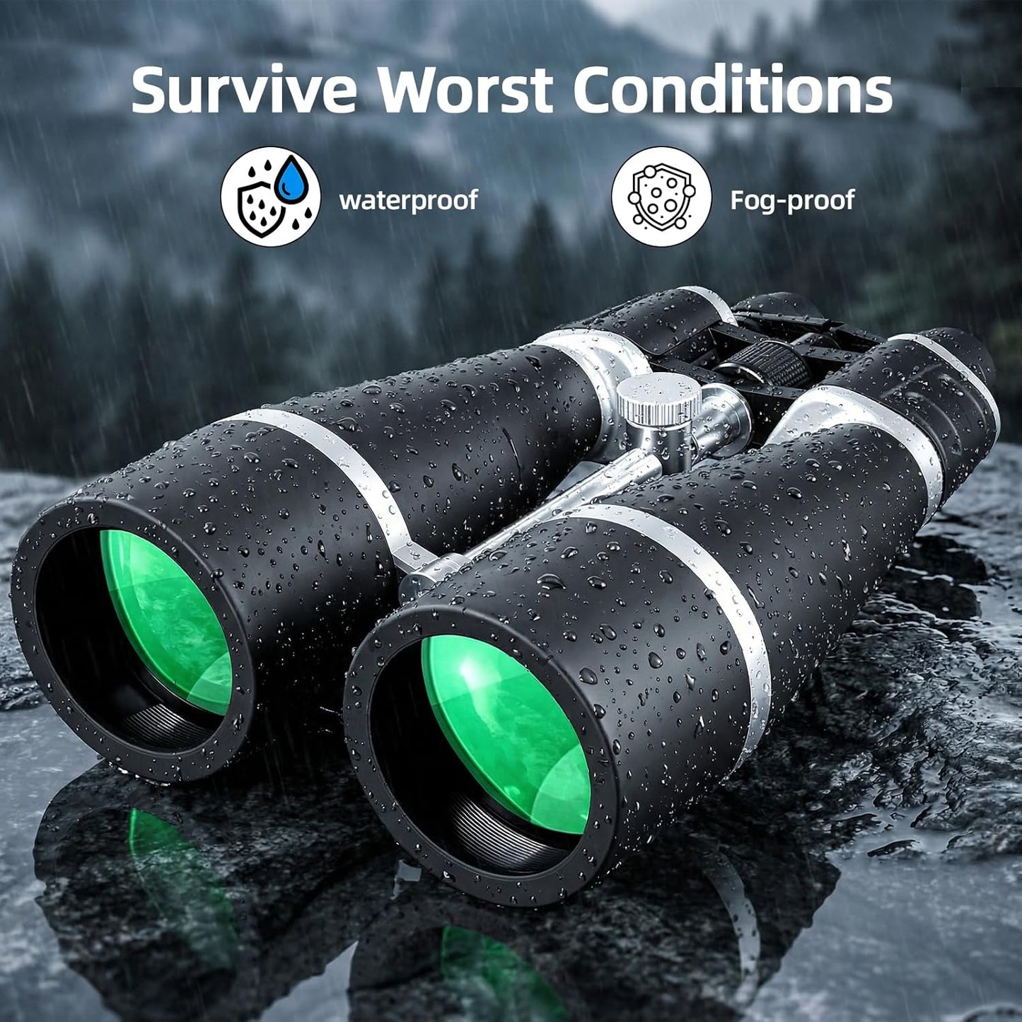 30-260X80 Binoculars for Adults High Powered,Zoom Binoculars with Tripod and Straps for Stargazing,Bird Watching,Travel(Black Silver