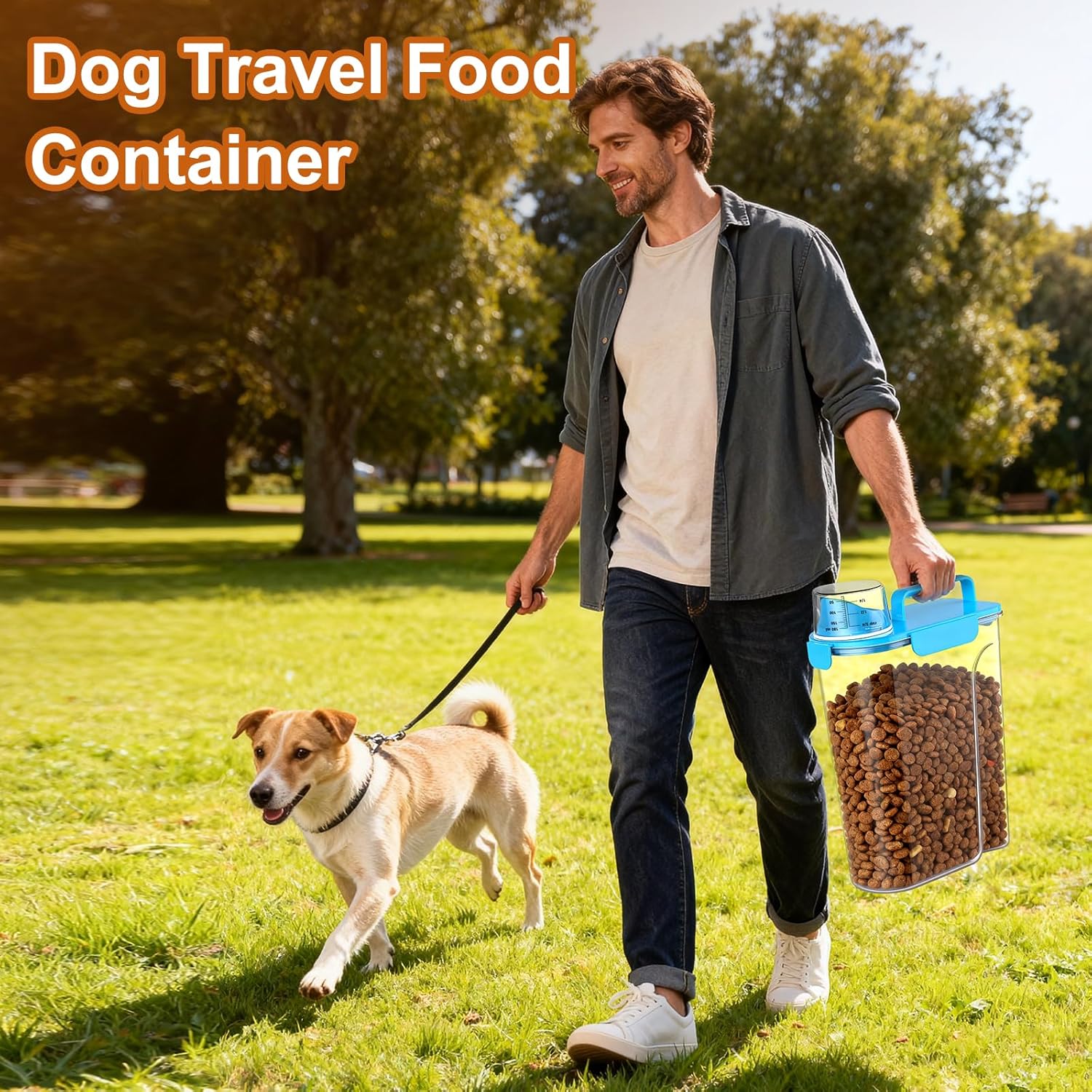 Dog Cat Food Storage Container, 5-7Lbs Pet Food Containers, Airtight C