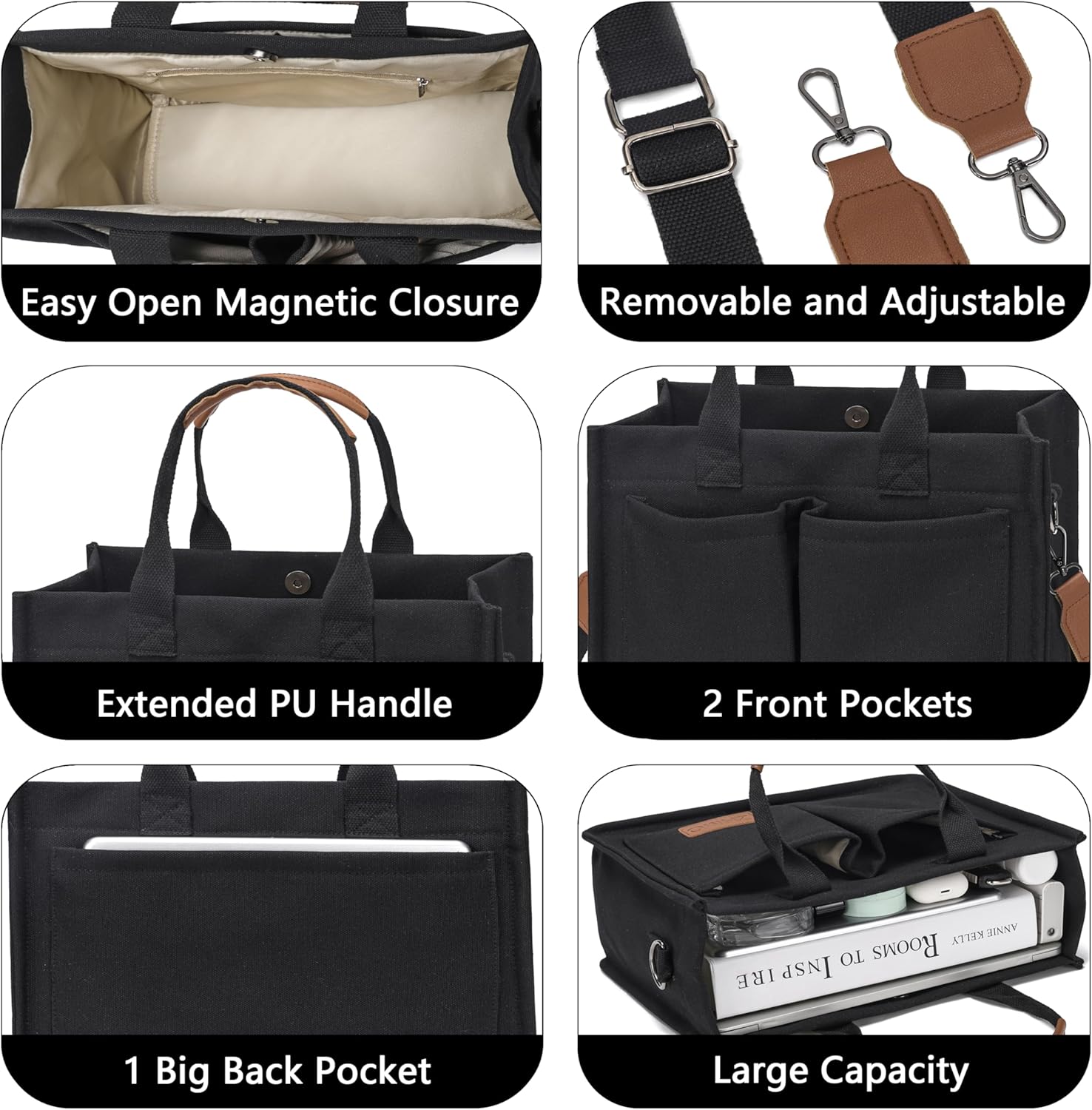 Canvas Tote Bag for Women,Women's Bags Crossbody Bags Work Laptop Tote