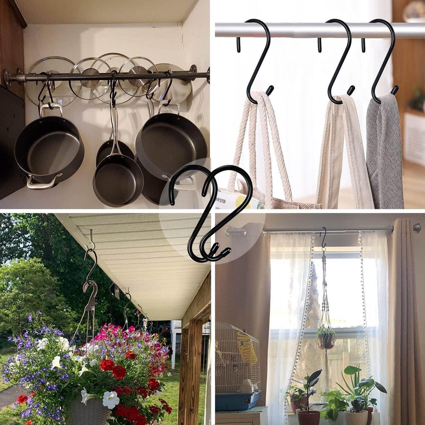 18 Pack Large S Hooks for Hanging, 4-1/2 inch Heavy Duty Rust-Free Clo