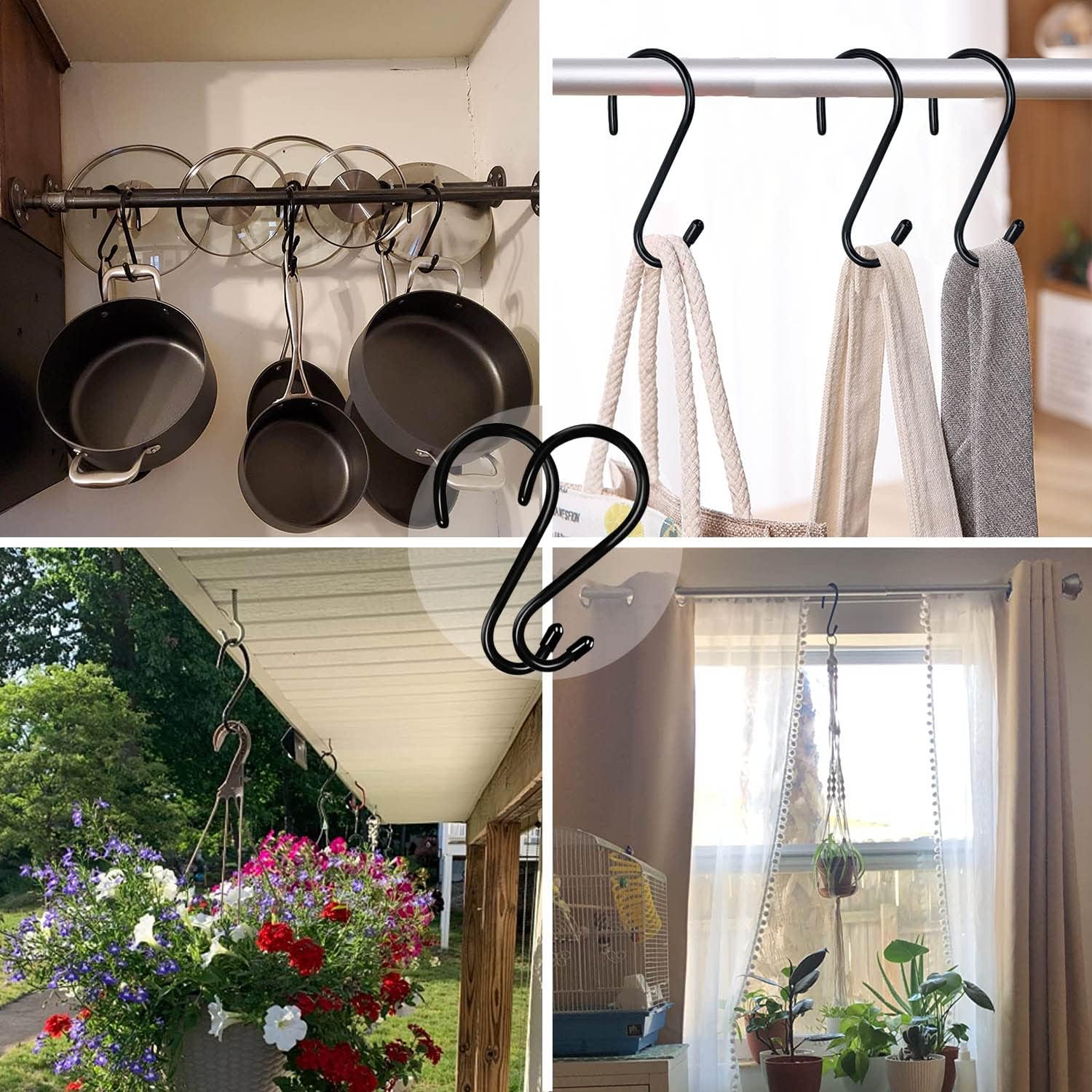 18 Pack Large S Hooks for Hanging, 4-1/2 inch Heavy Duty Rust-Free Clo