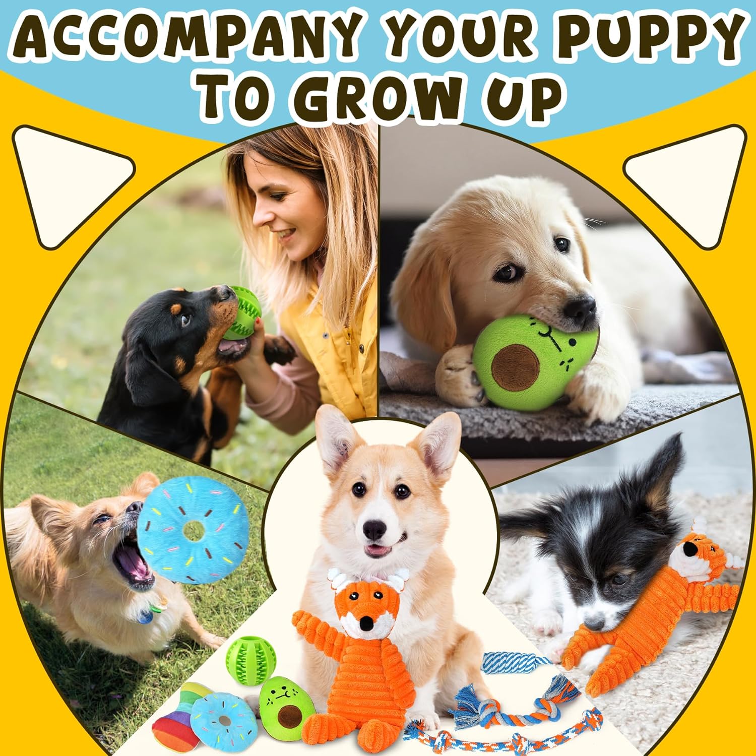 Zeaxuie 9 Pack Luxury Puppy Toys for Teething Small Dogs, Puppy Chew T
