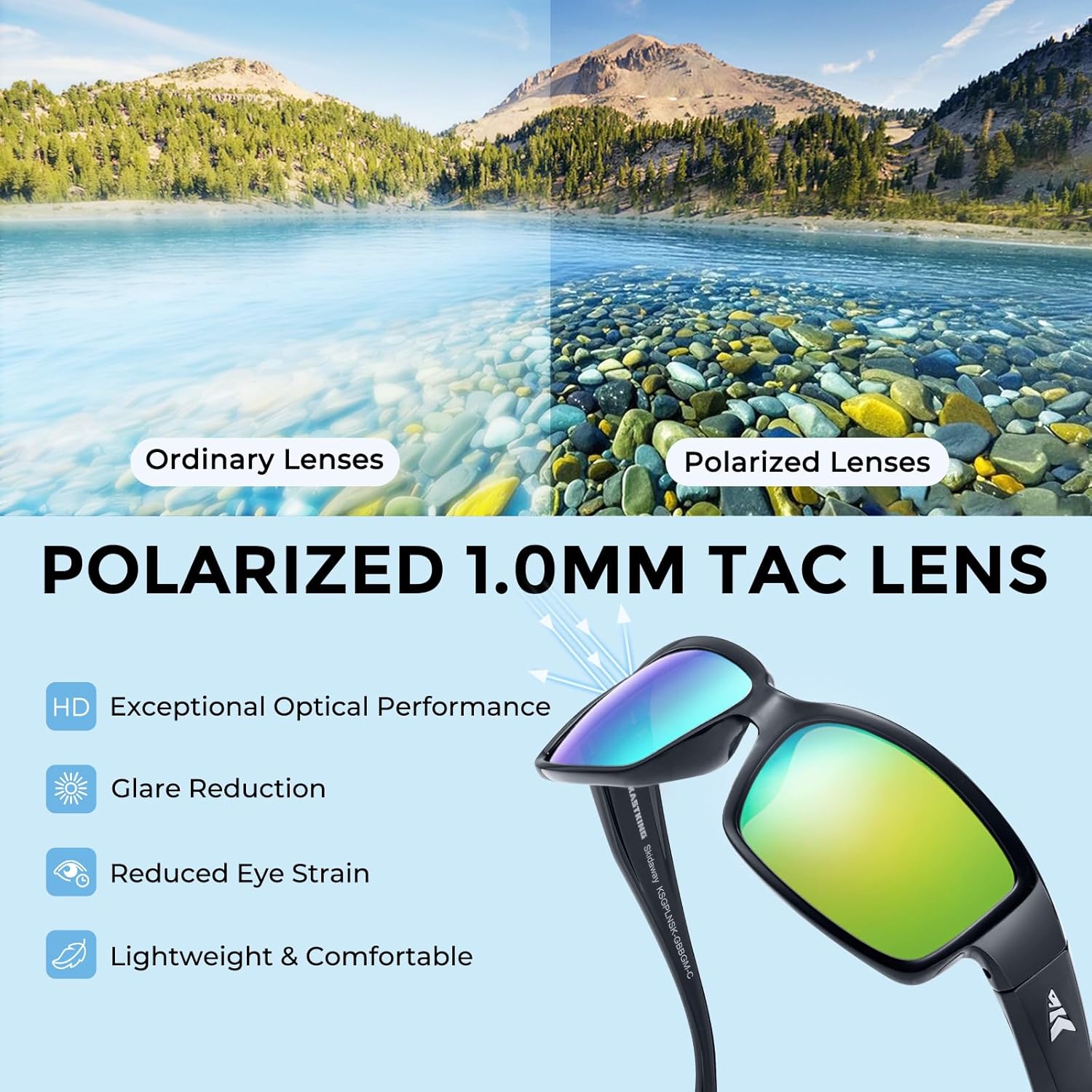 KastKing Skidaway Polarized Sport Sunglasses for Men and Women,Ideal f