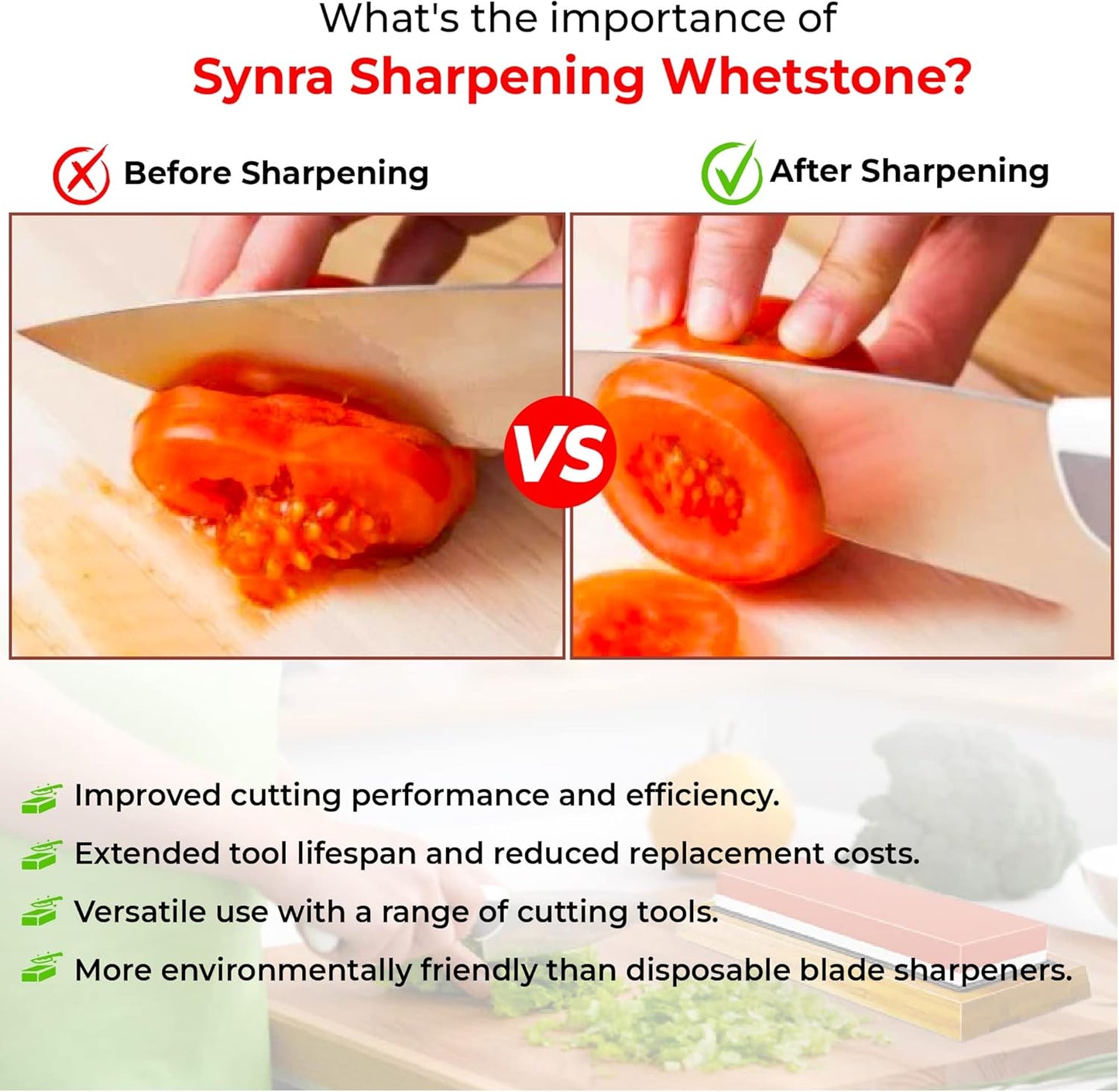 Whetstone Kitchen Knife Sharpening Stone, 8-Inches, Hatchet, Knife, an