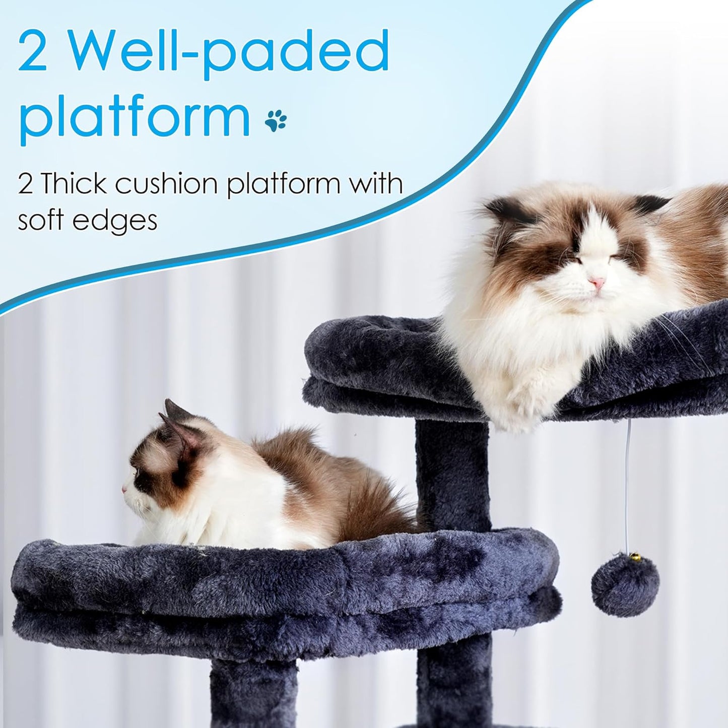 Hey-brother Cat Tree, 74 inches Multi-Level XL Large Cat Tower for Ind