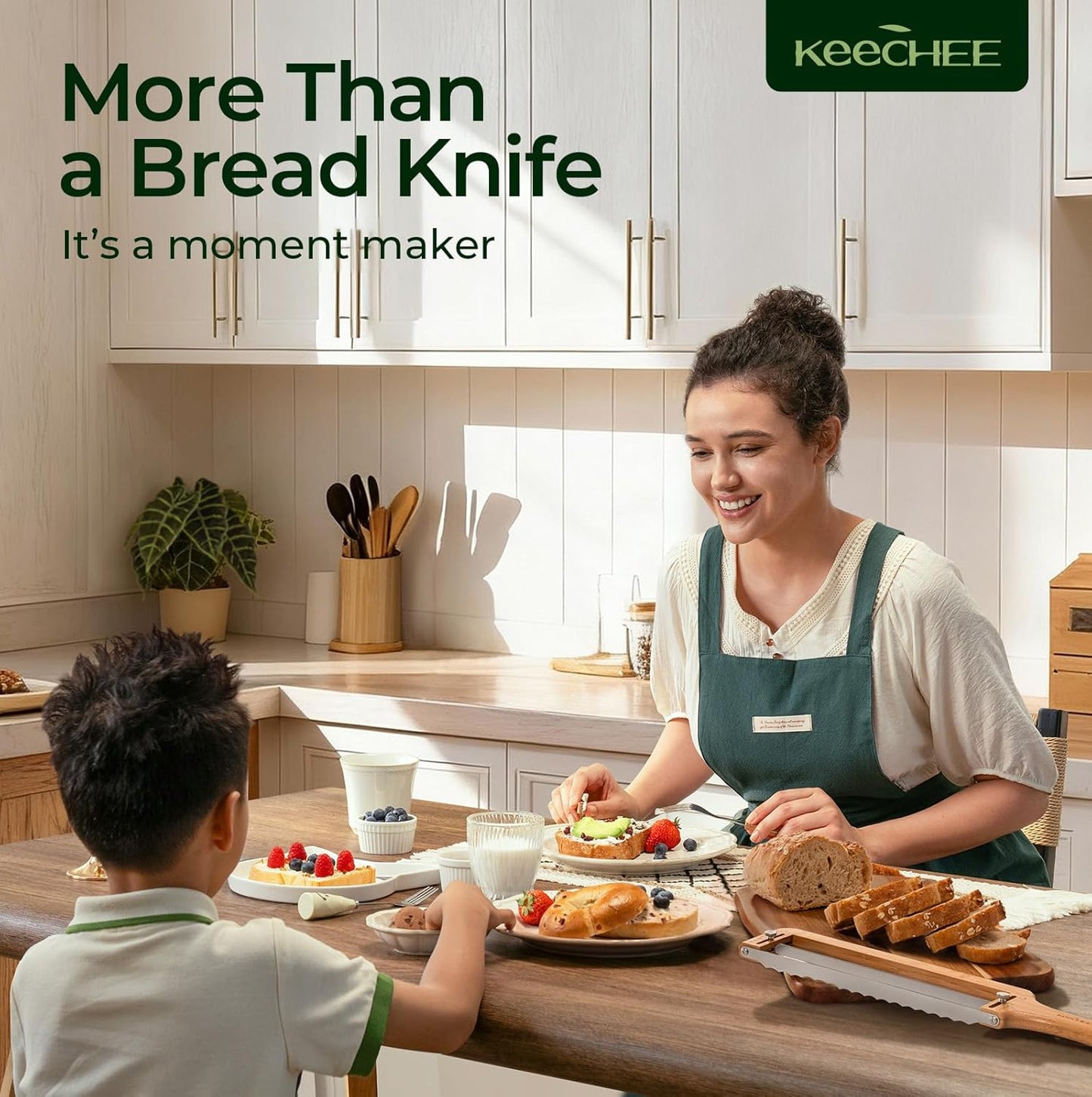 keechee Bread Pilot Adjustable Bread Knife – Upgraded Bread Slicer for