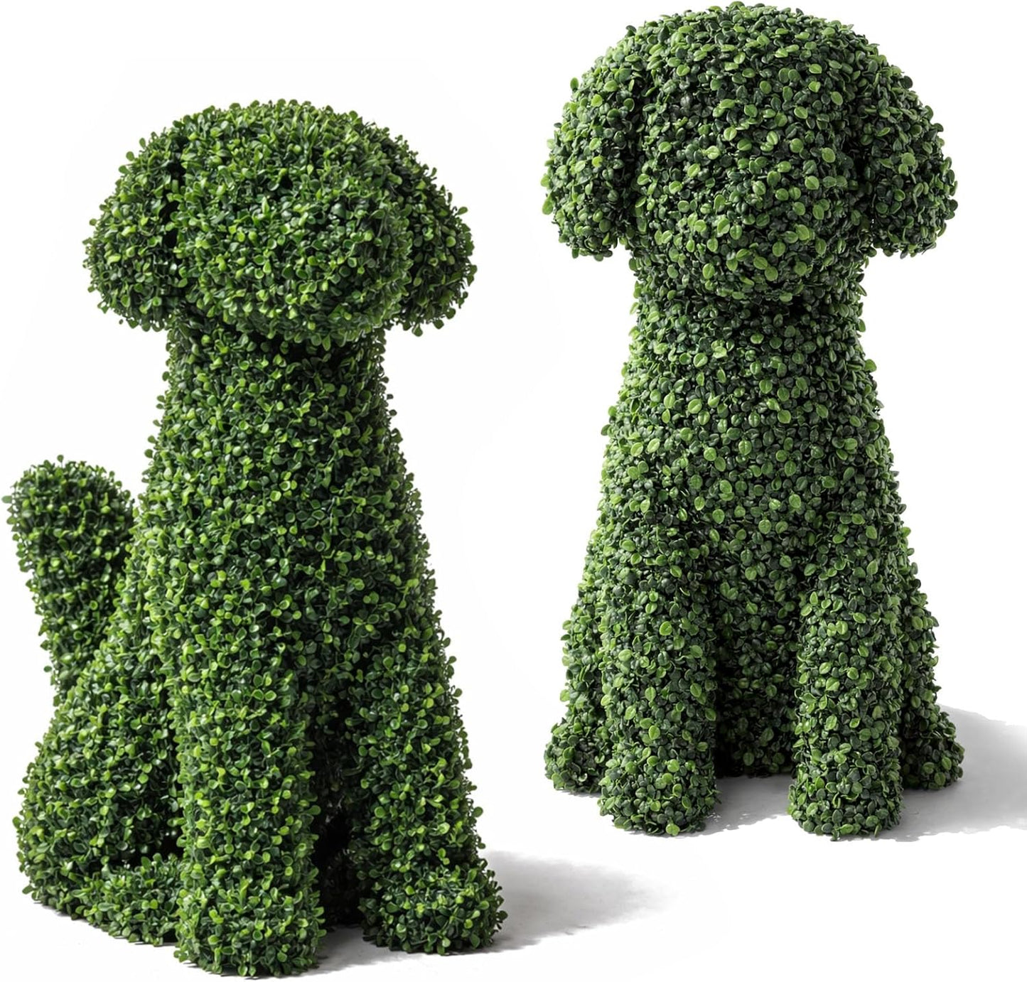 XunYee 2 Pcs 24 Inches Large Artificial Topiary Dog Moss Decoration, G