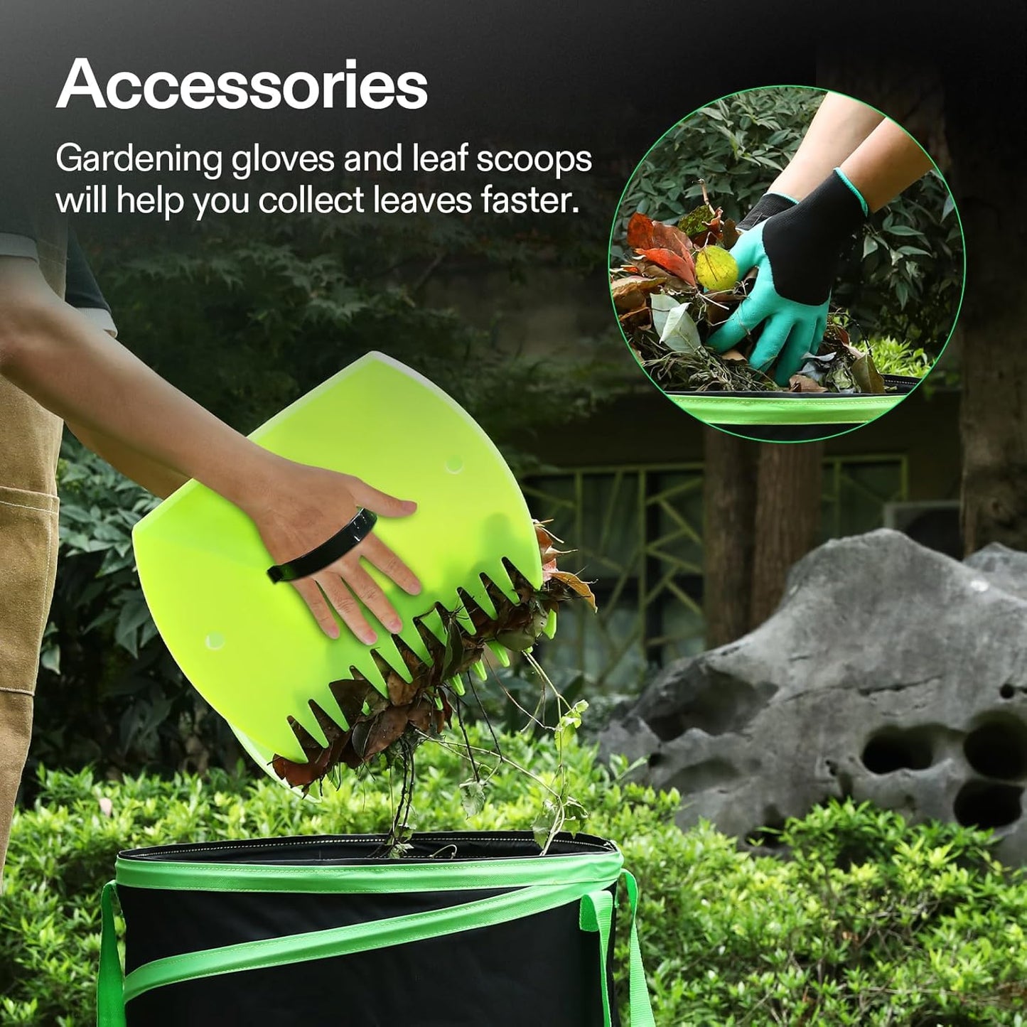 VIVOSUN 30-Gallon Collapsible Garden Bag, Yard Waste Bin with Hard-She