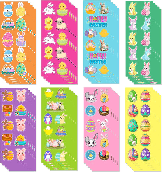 Easter Stickers for Kids - 400 Pcs Easter Basket Stuffers | Easters Gifts Decorations for Egg,Easters Crafts Activities Party Favors for Boys Girls Teens Adults