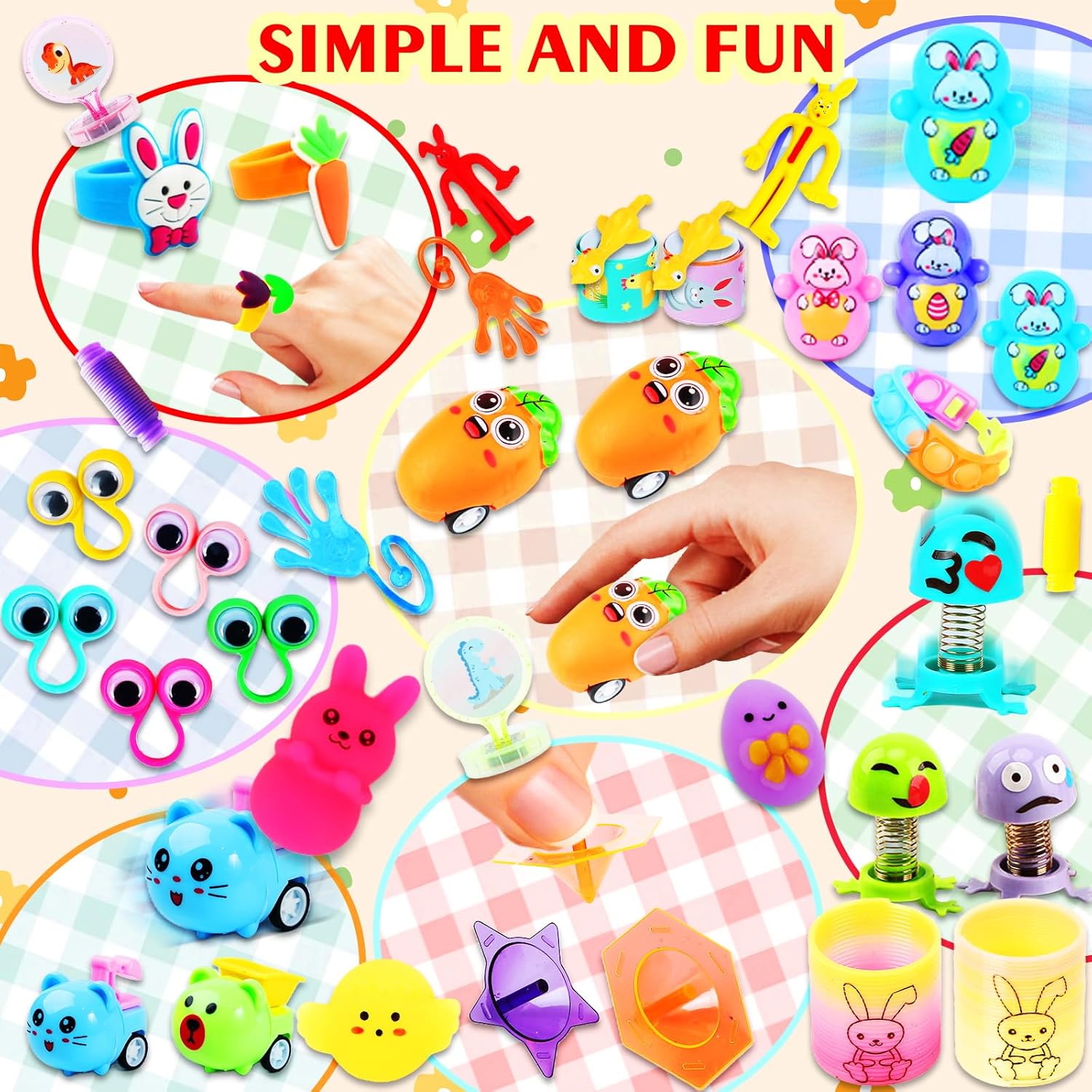 200 Pcs Prefilled Easter Eggs with Assorted Toys Inside,Basket Stuffer