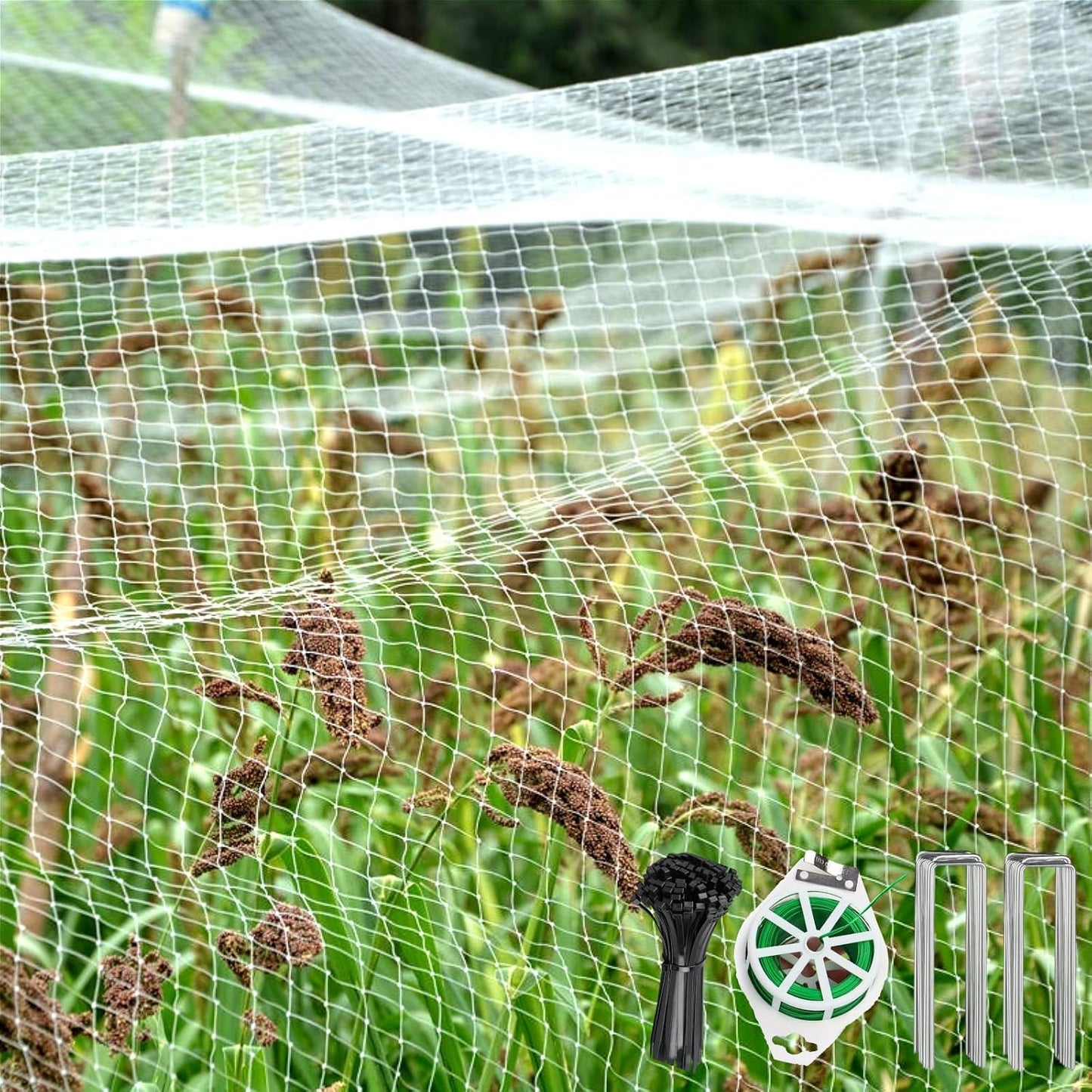 Bird Netting, 50 x 50 Feet, 1-inch Square Mesh, Heavy Duty Nylon Garde