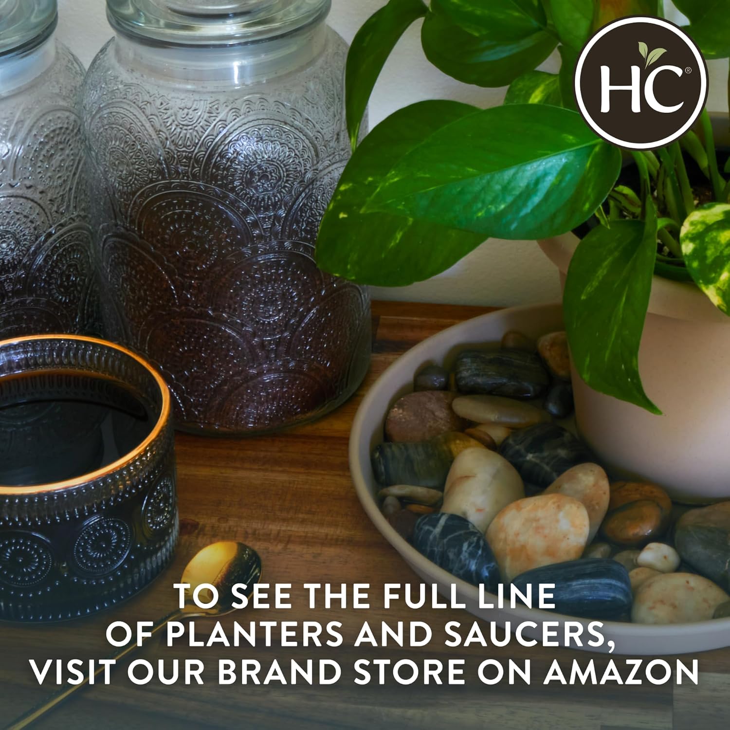 The HC Companies 14 Inch Prima Round Planter Pots with Drainage Holes 