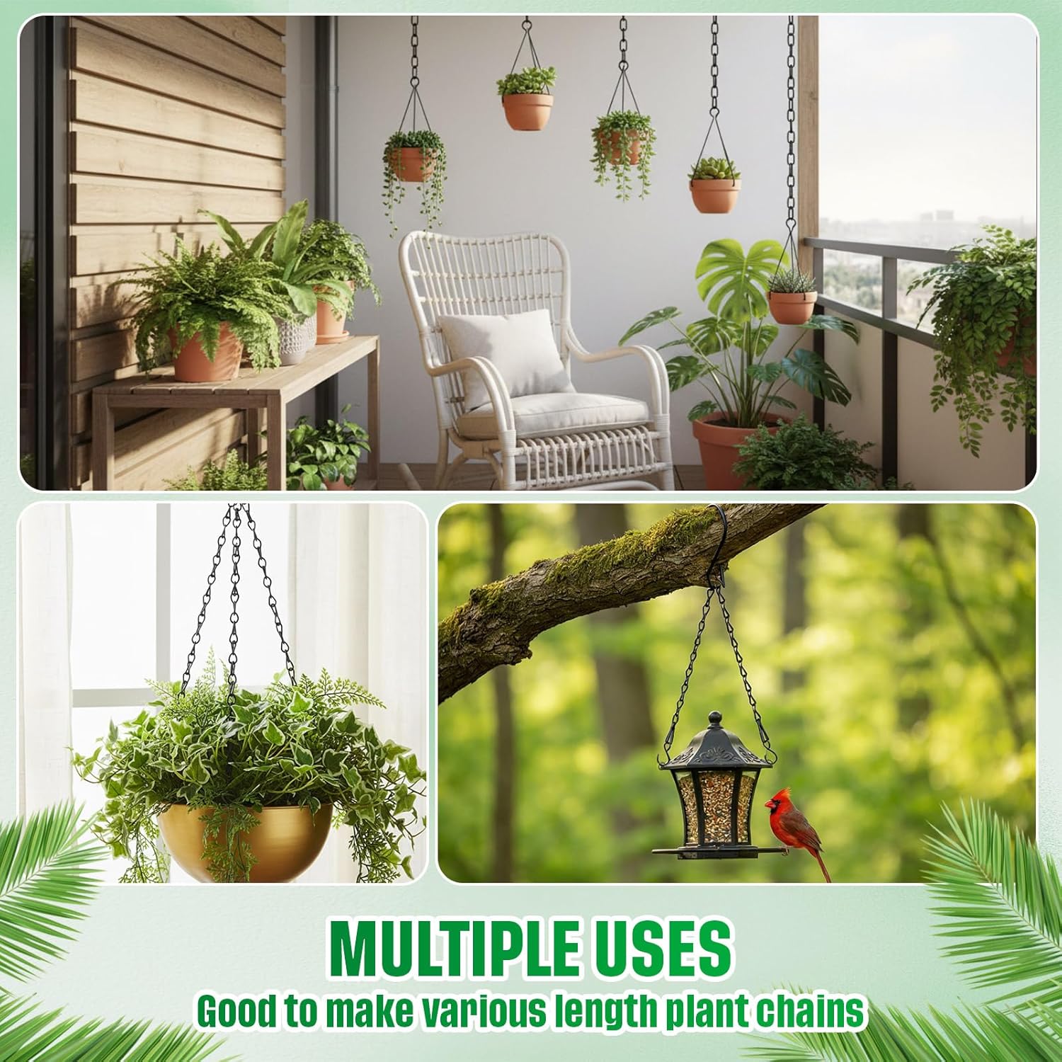 EBOOT 2 Pcs Hanging Chain for Bird Feeders, Planters, Lanterns and Orn