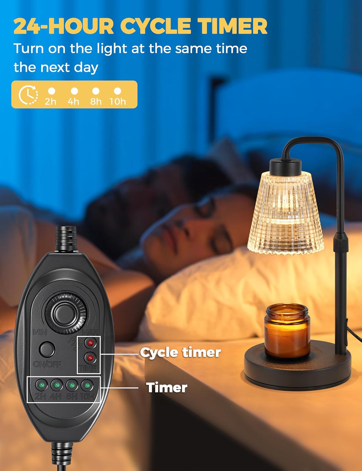 Candle Warmer Lamp with Timer Dimmable, Birthday Gifts for Women Mom, 