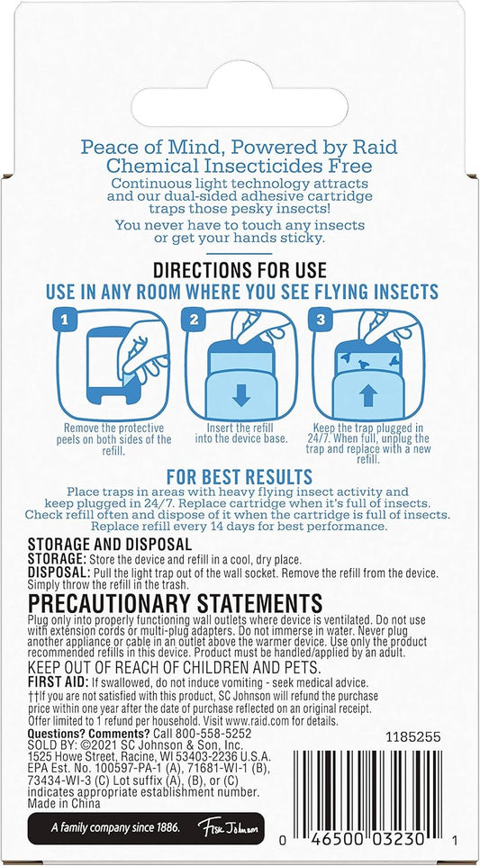 Raid Essentials Flying Insect Light Trap Refills, 2 Light Trap Refill 