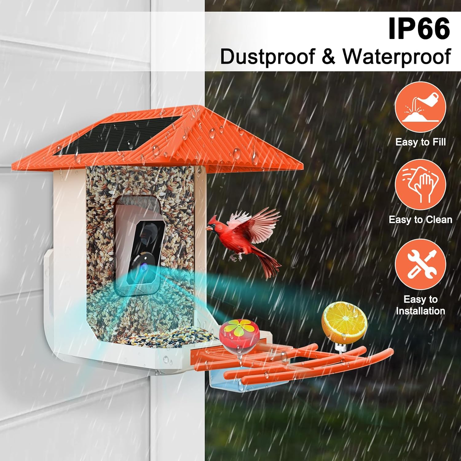 2.5K Smart Bird Feeder with Camera with AI Identify 10000+ Birds Speci