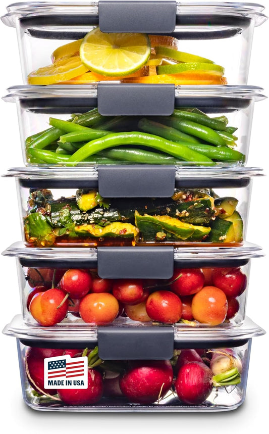 Rubbermaid Brilliance Tritan Plastic Food Storage Containers BPA Free 