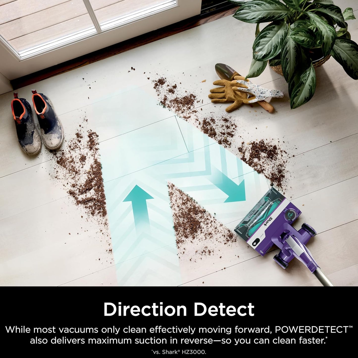 Shark POWERDETECT Ultra-Light Corded Stick Vacuum with DuoClean Technology, Self-Cleaning Brushroll for No Hair Wrap, Anti-Allergen Complete Seal, and Odor Neutralizer Technology, HZ4002